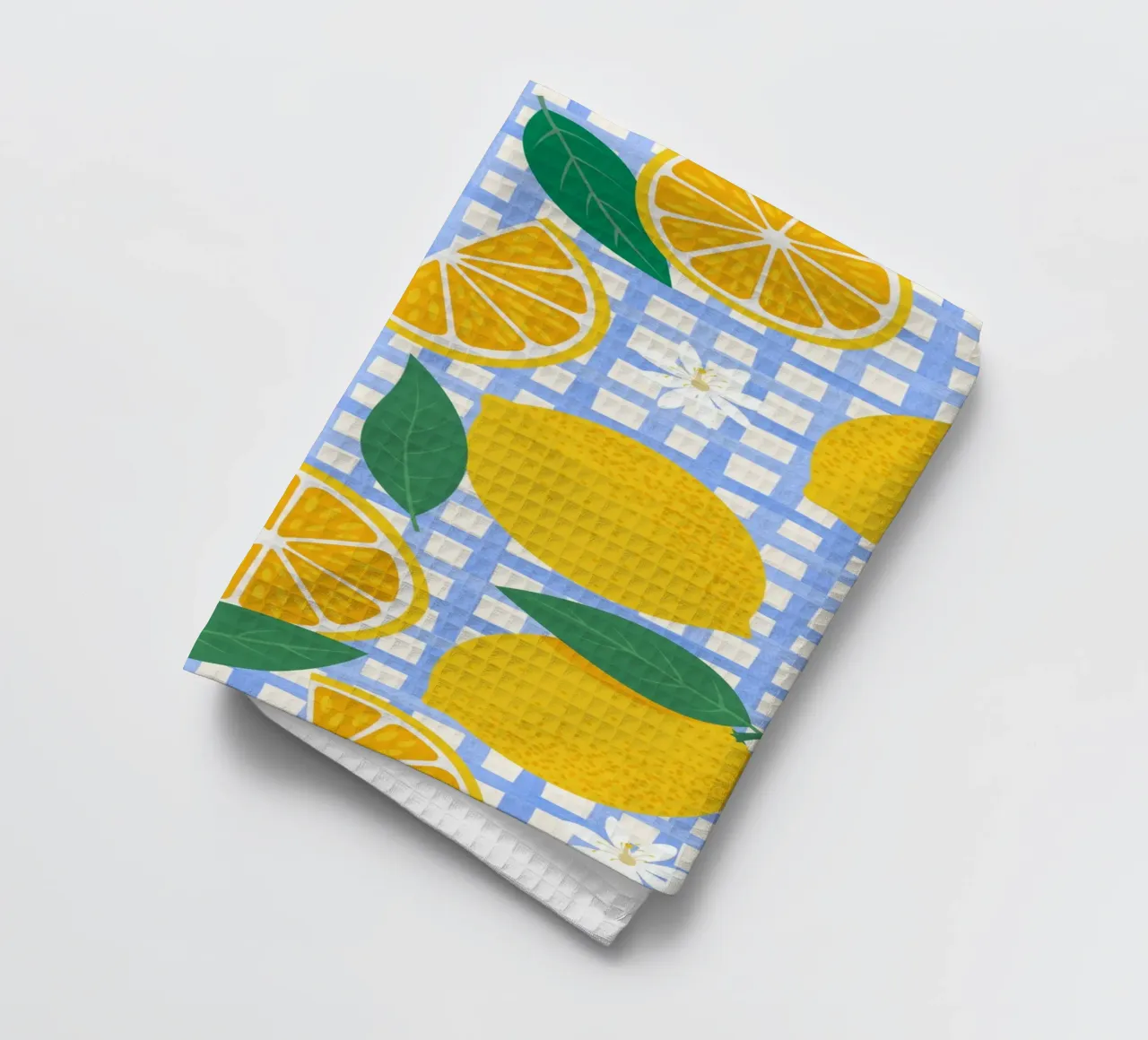 Bright Lemon & Orange Slice Pattern tea towel by The Art Club