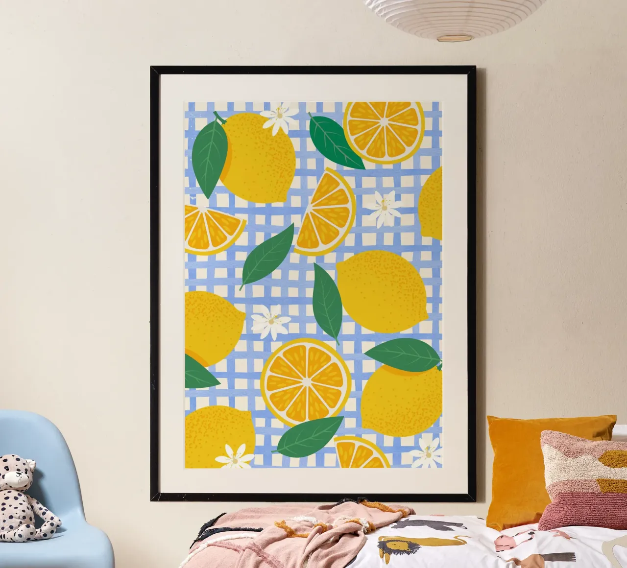 Motif lumineux de tranches de citron et d'orange hahnemühle de The Art Club