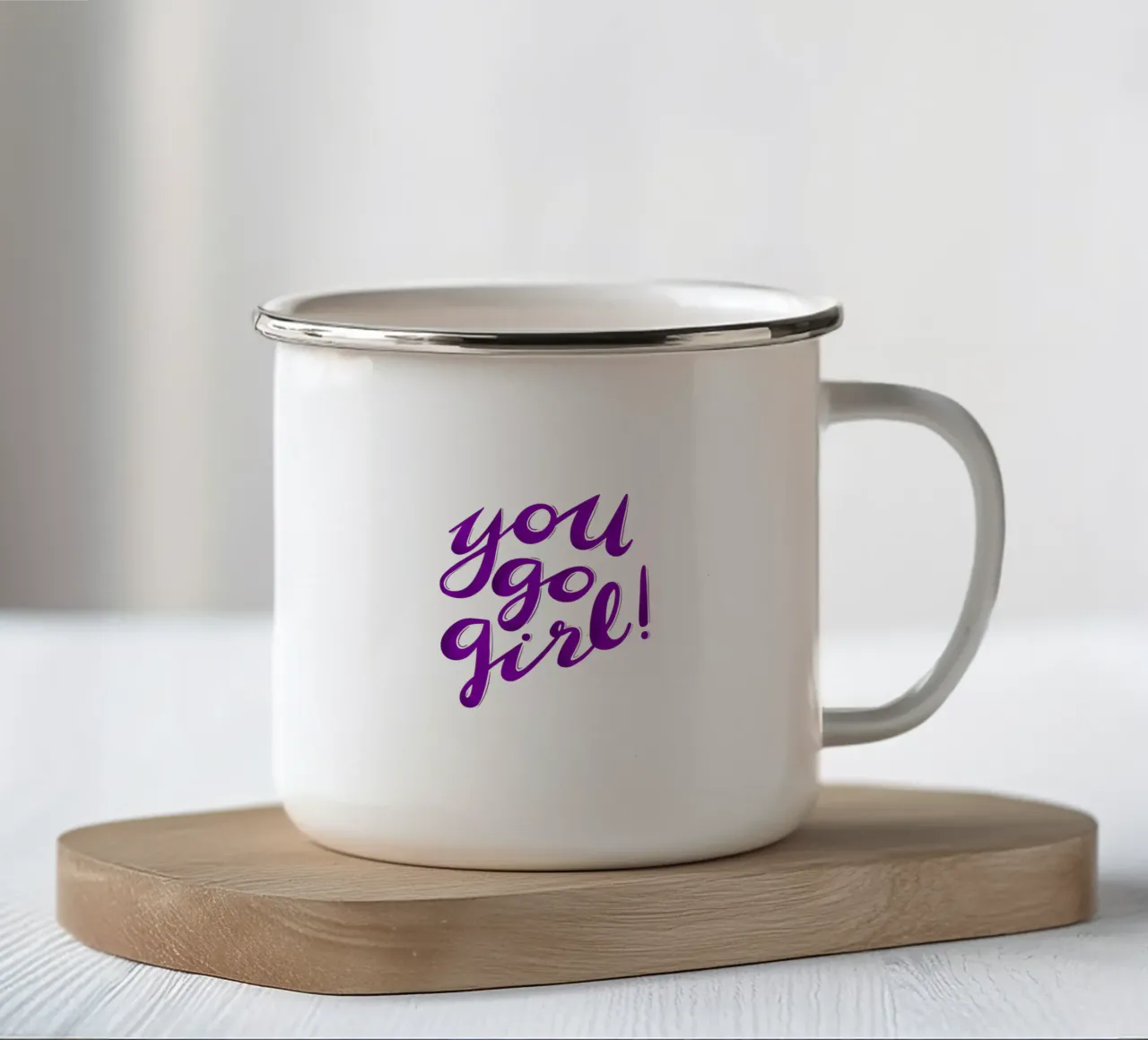 Vai così ragazza! tazza in smalto da nicigabrieldesigns