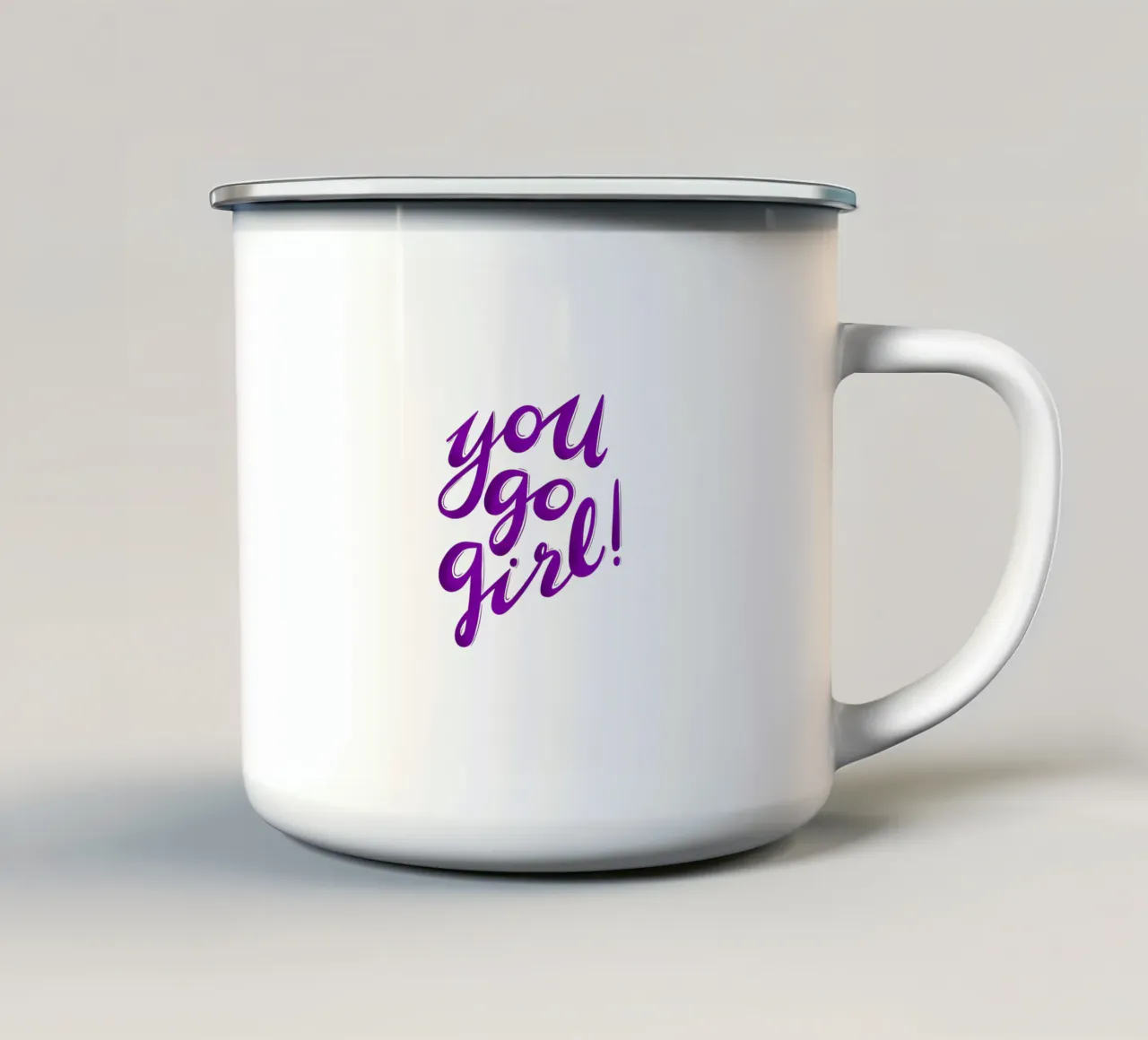 Vai così ragazza! tazza in smalto da nicigabrieldesigns