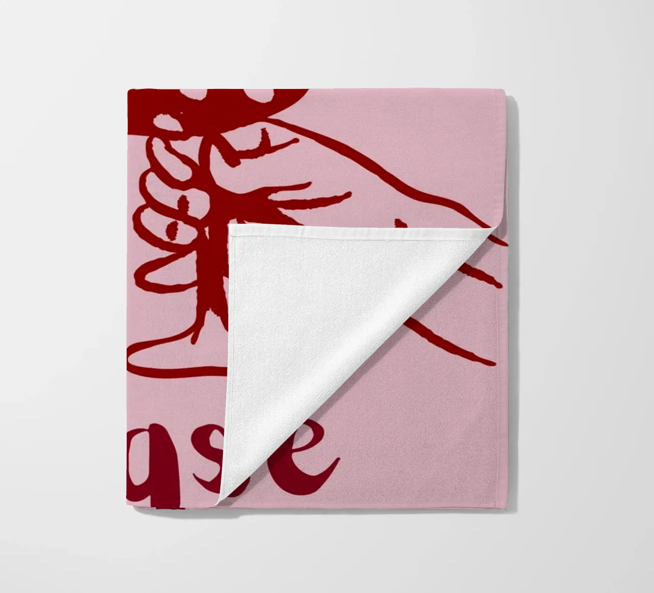 More Wine Please Illustrazione minimale in rosso e rosa telo mare da The Art Club