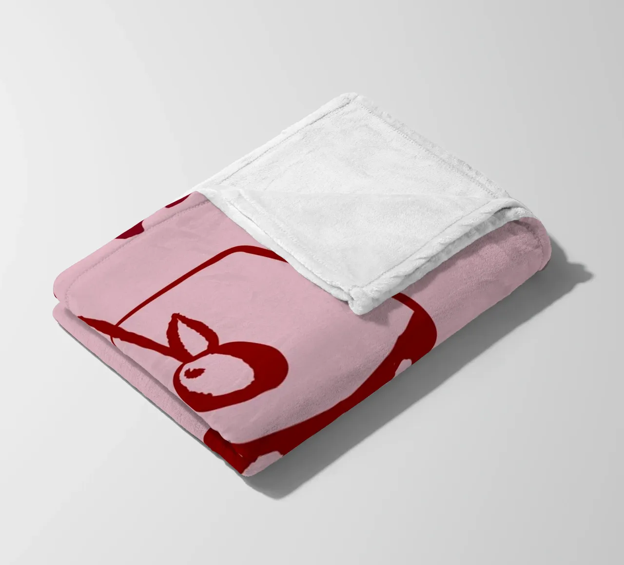 More Wine Please Illustrazione minimale in rosso e rosa coperta in pile da The Art Club
