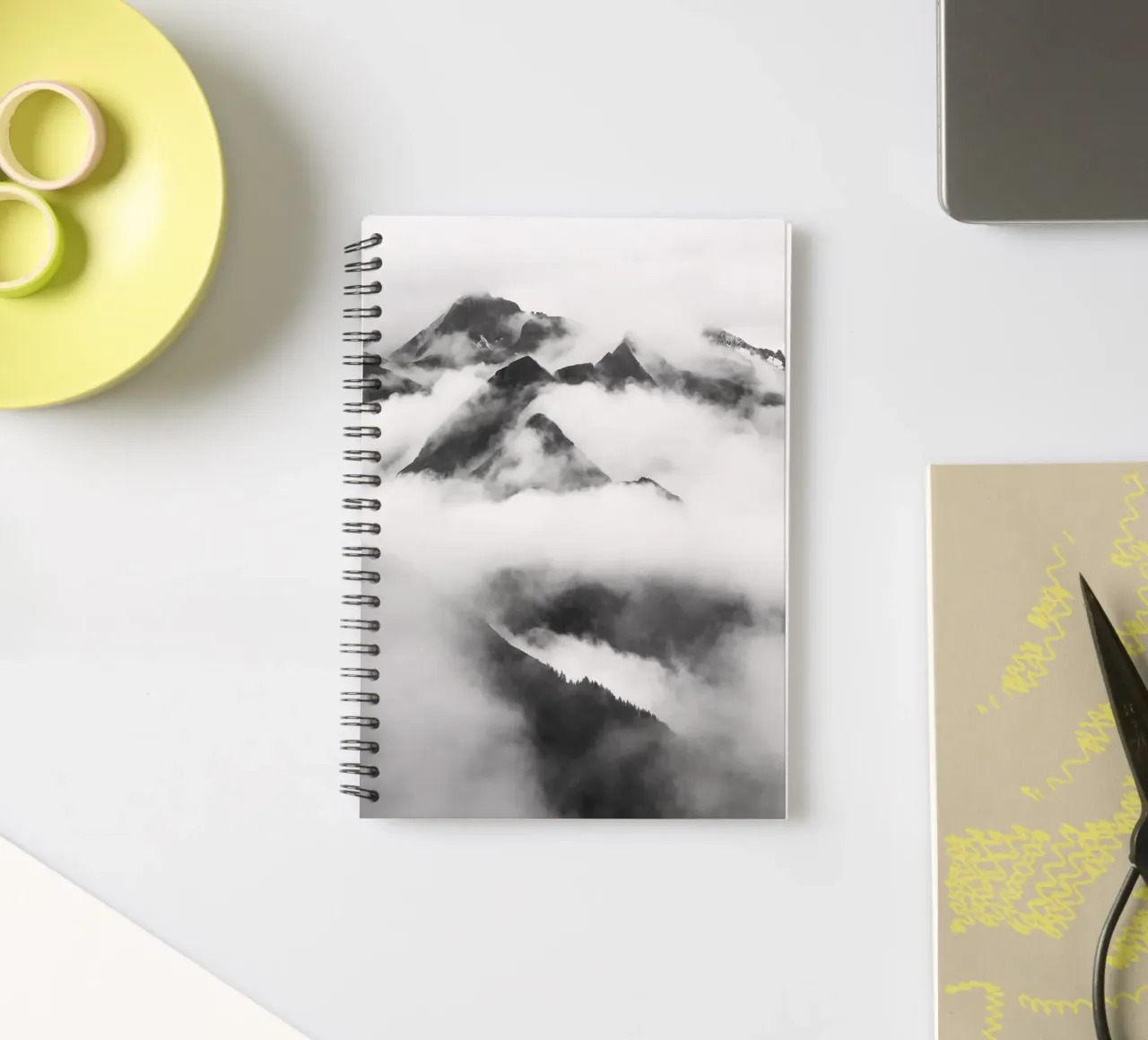 Moody mountains spiral notebook by Fjöllart