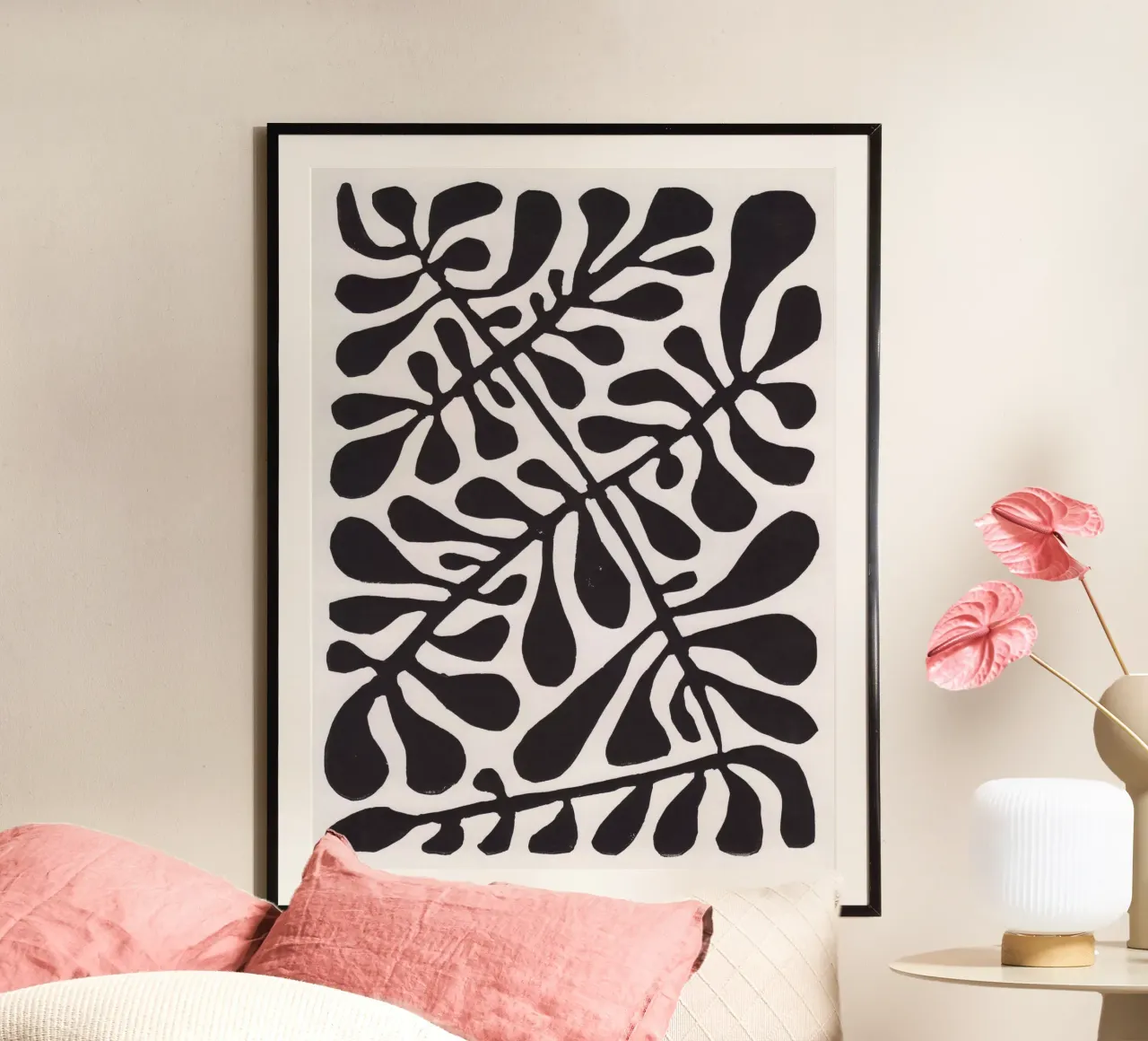 Alisa Galitsyna - Linocut Floral poster con telaio in plastica da The Artcircle