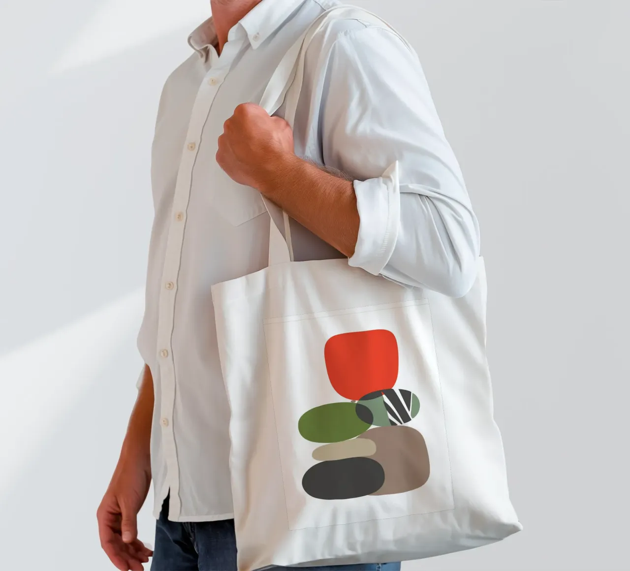 Balancing Shapes No 01 borsa in juta da lazydaypaper