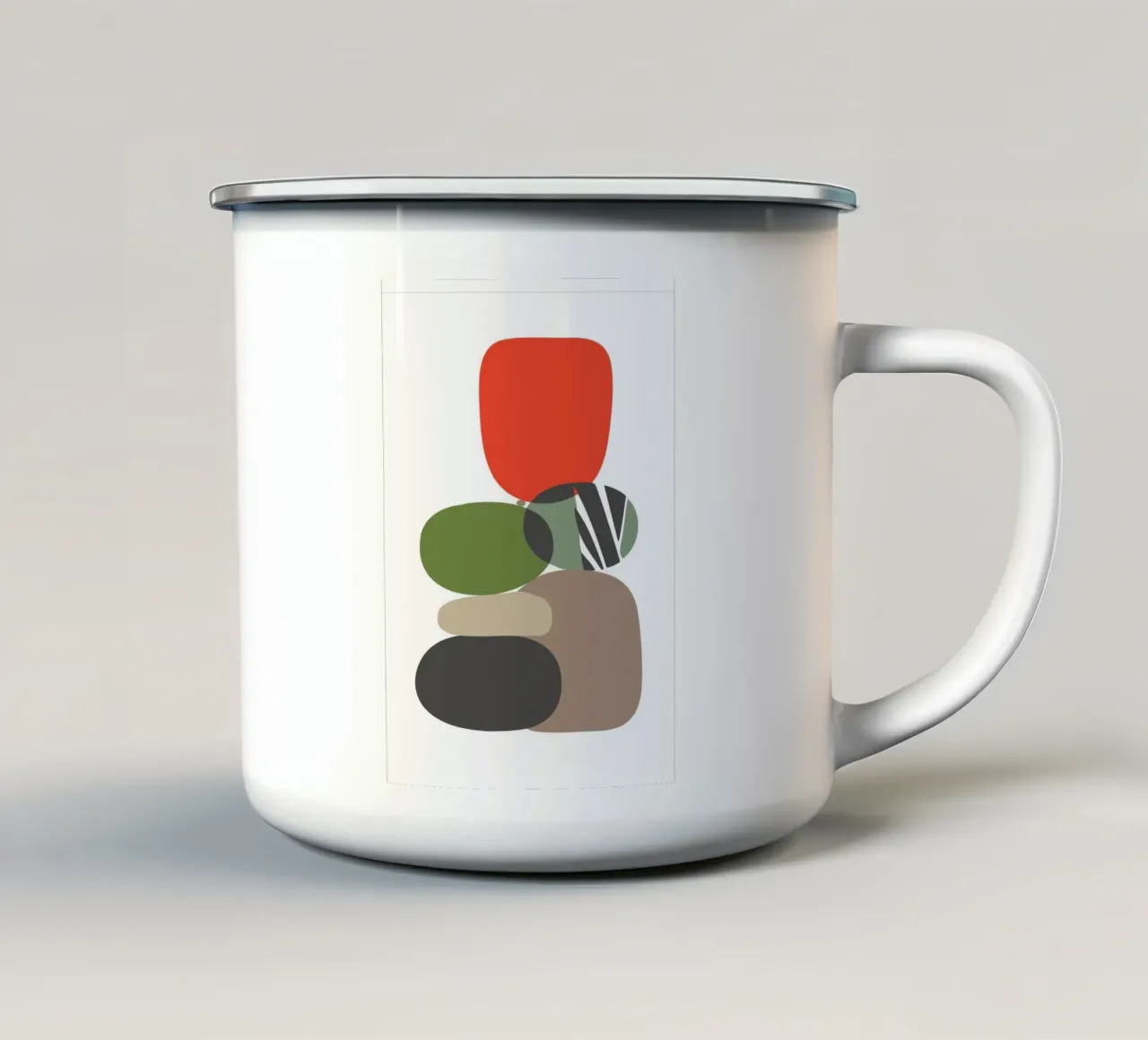 Balancing Shapes No 01 emaille mok van lazydaypaper