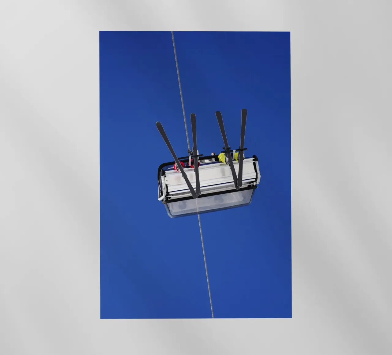 Sciatore in ascensore, Alpi pellicola backlit da art picture