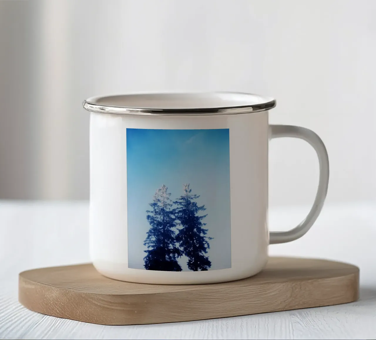 Abeti in inverno, Feldberg (Baden Württemberg) tazza in smalto da atmospheric pictures
