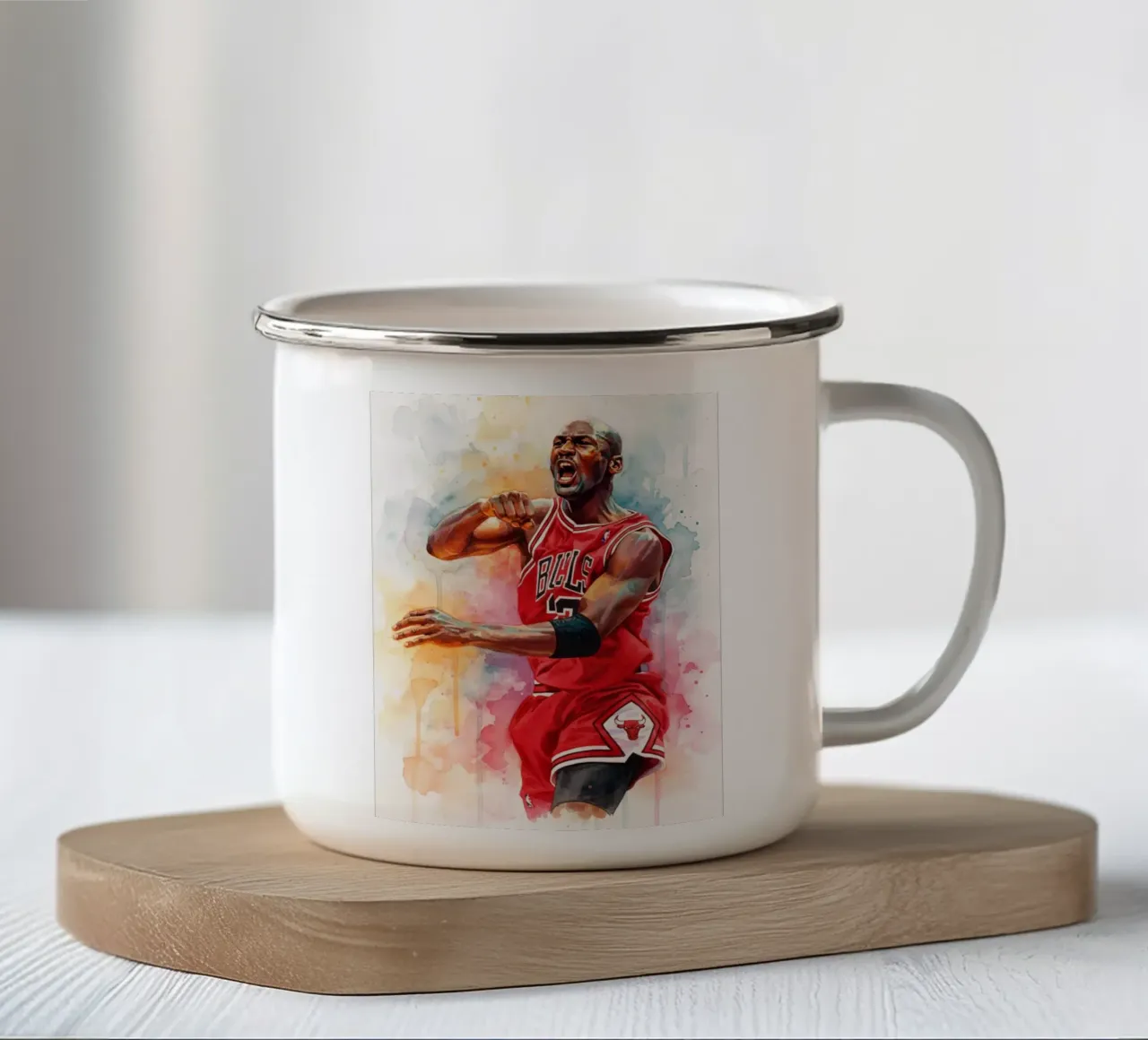 Arte di Michael Jordan tazza in smalto da Kalis