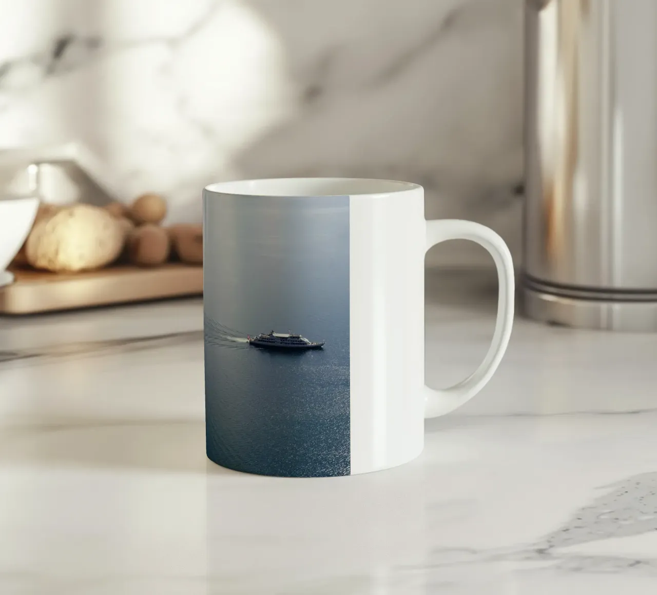 Nave sul lago di Ginevra, Svizzera tazza in ceramica da art picture