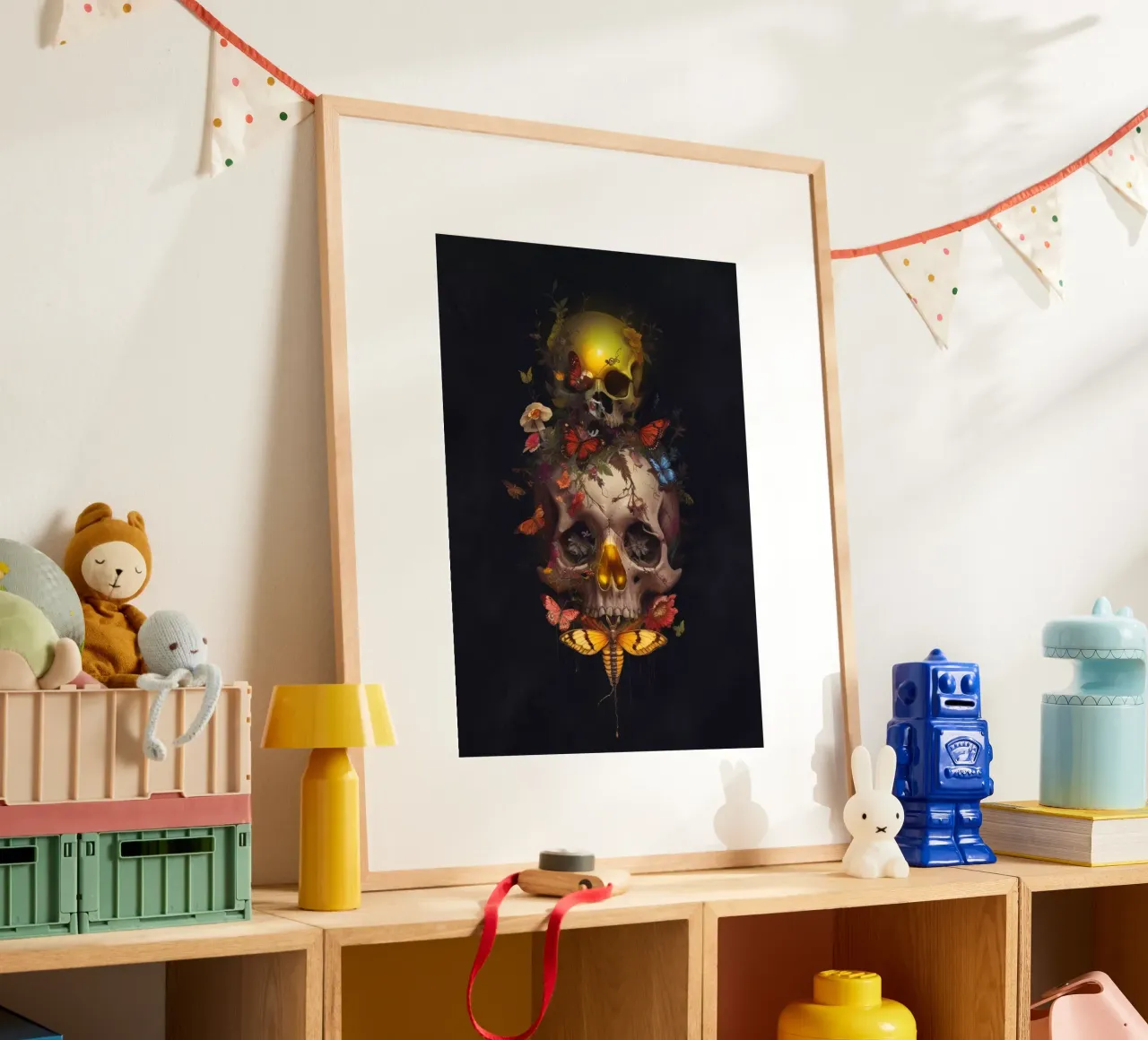 Skull poster with plastic frame by Design by Soph