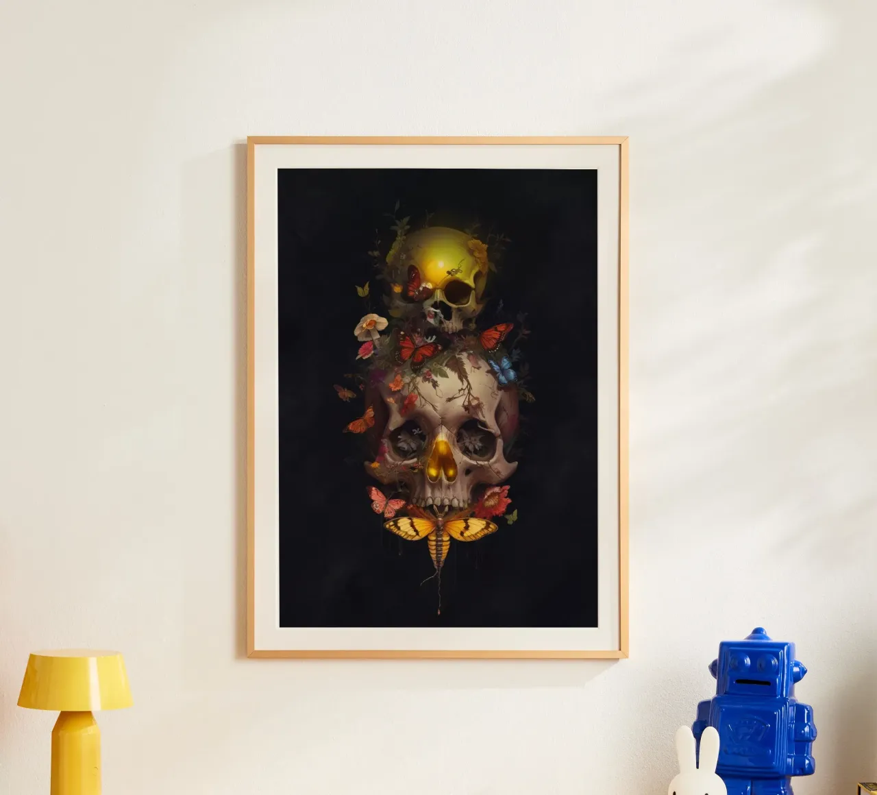 Skull poster with plastic frame by Design by Soph