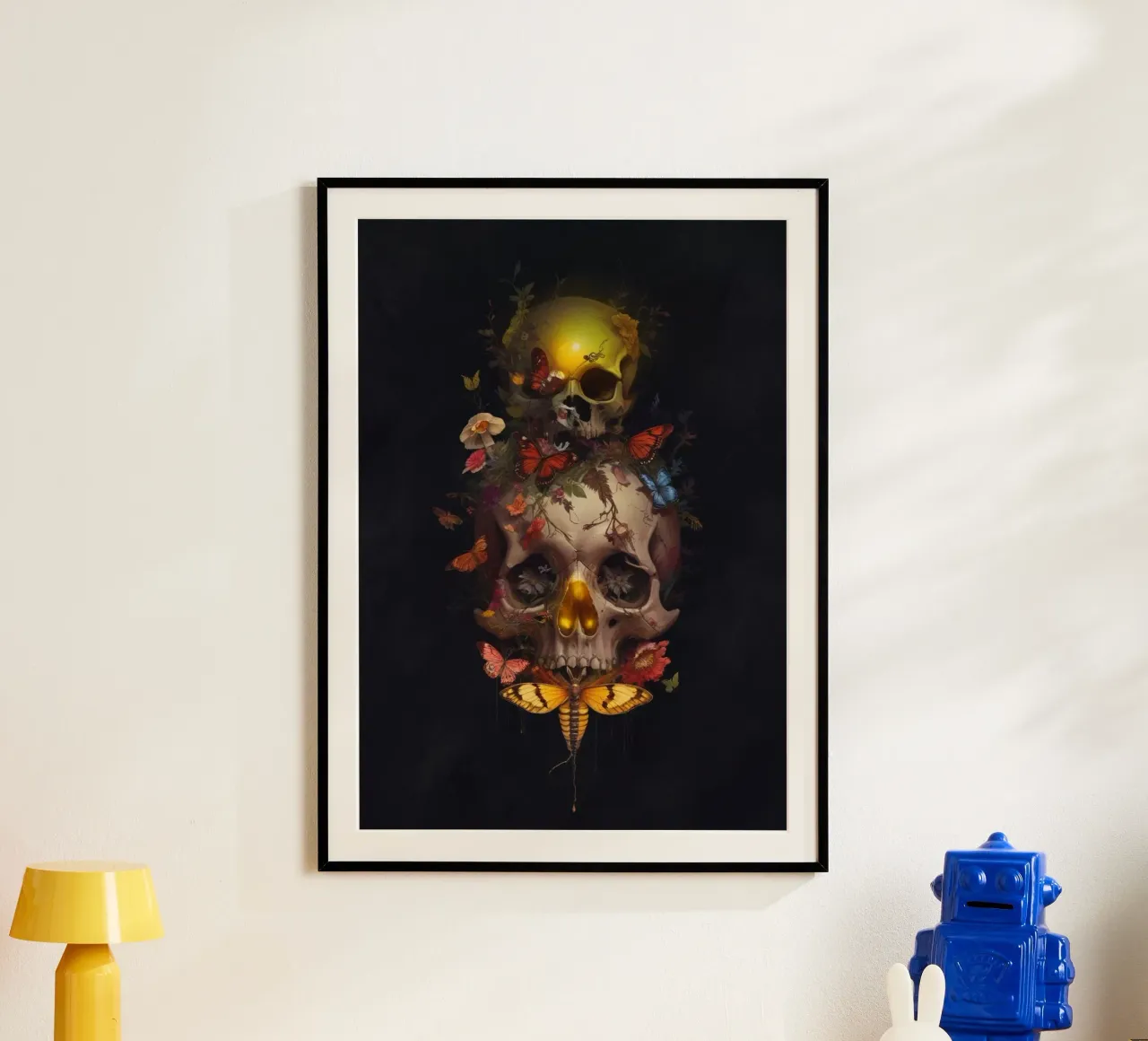 Skull poster with plastic frame by Design by Soph