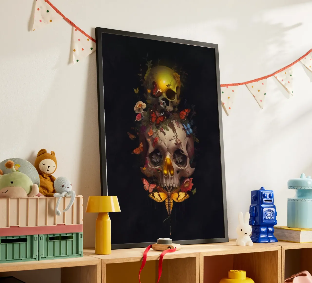Skull poster with plastic frame by Design by Soph