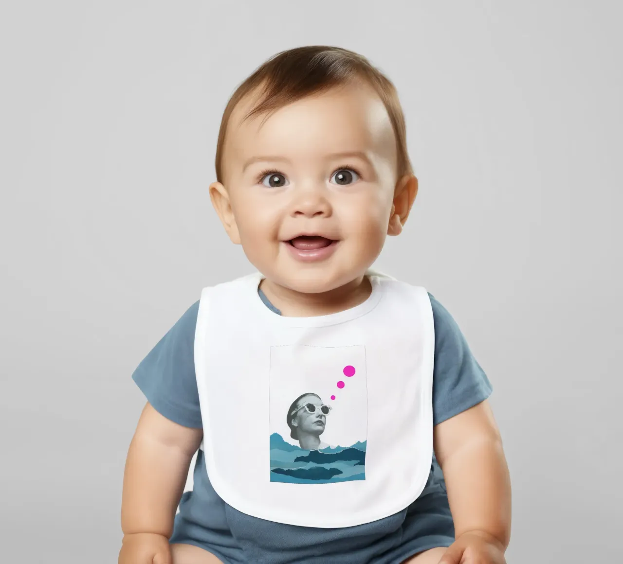 Catching Rays baby bib by Cassia Beck Collage