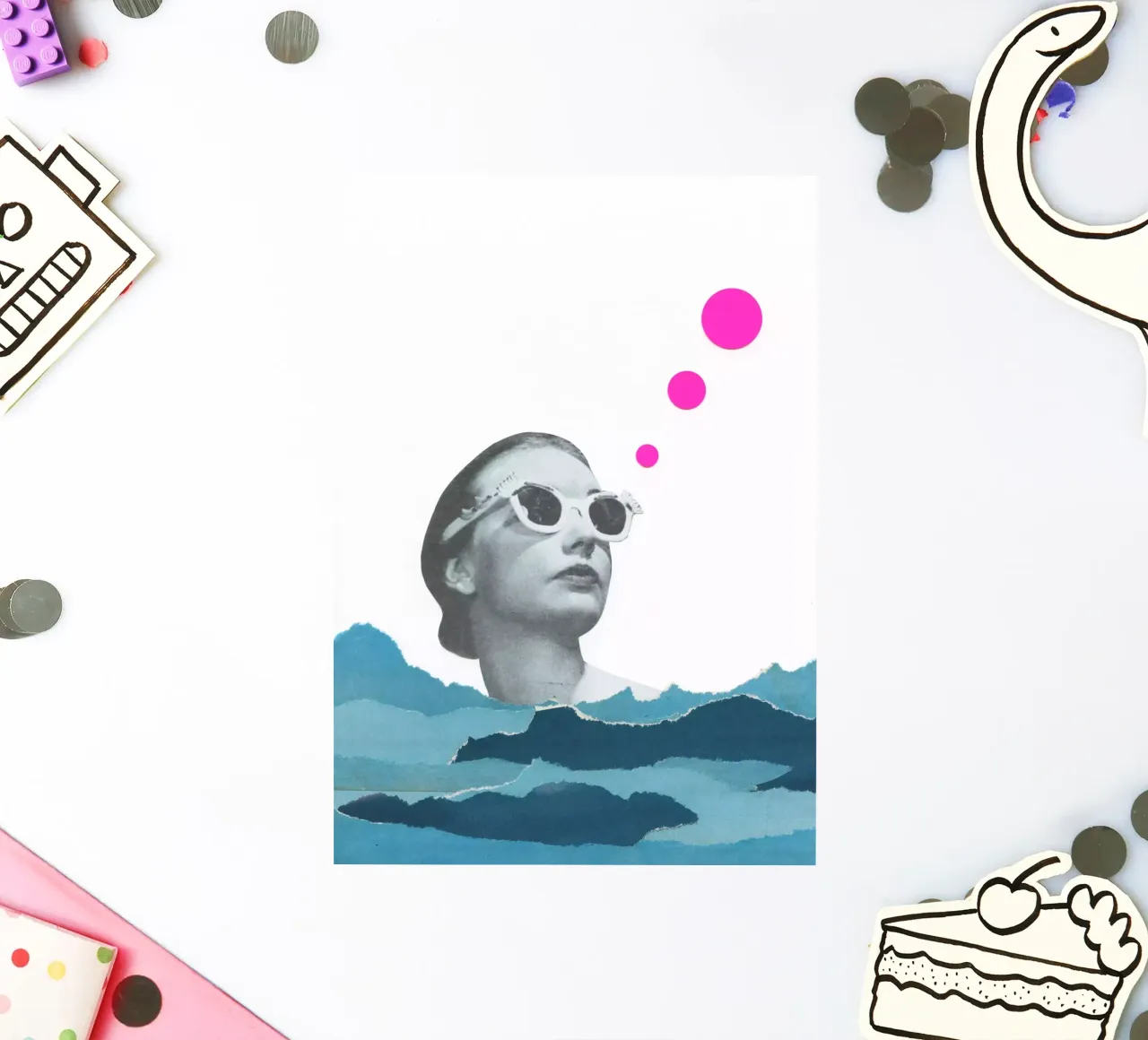 Stralen vangen sticker van Cassia Beck Collage