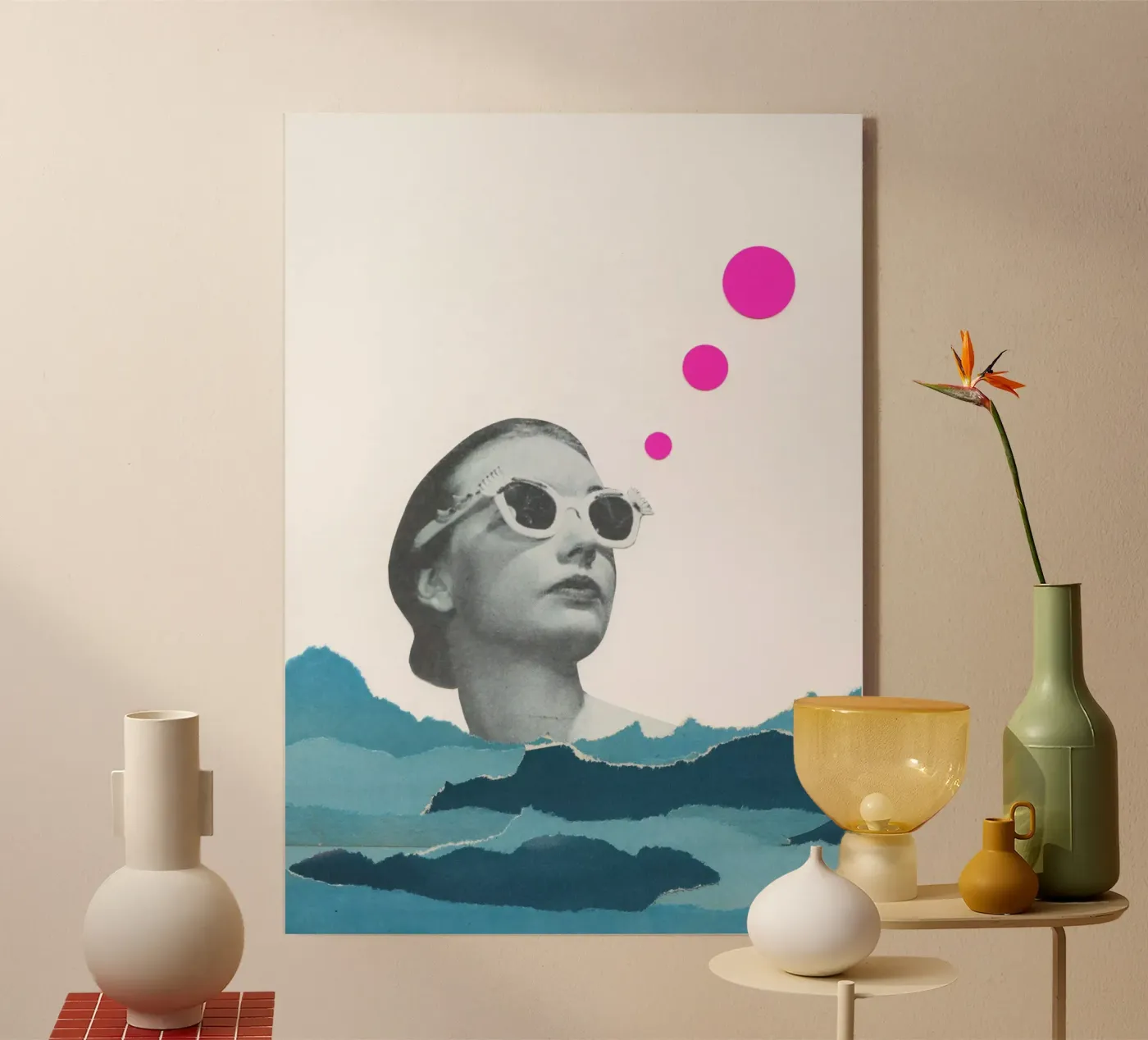 Stralen vangen acryl van Cassia Beck Collage