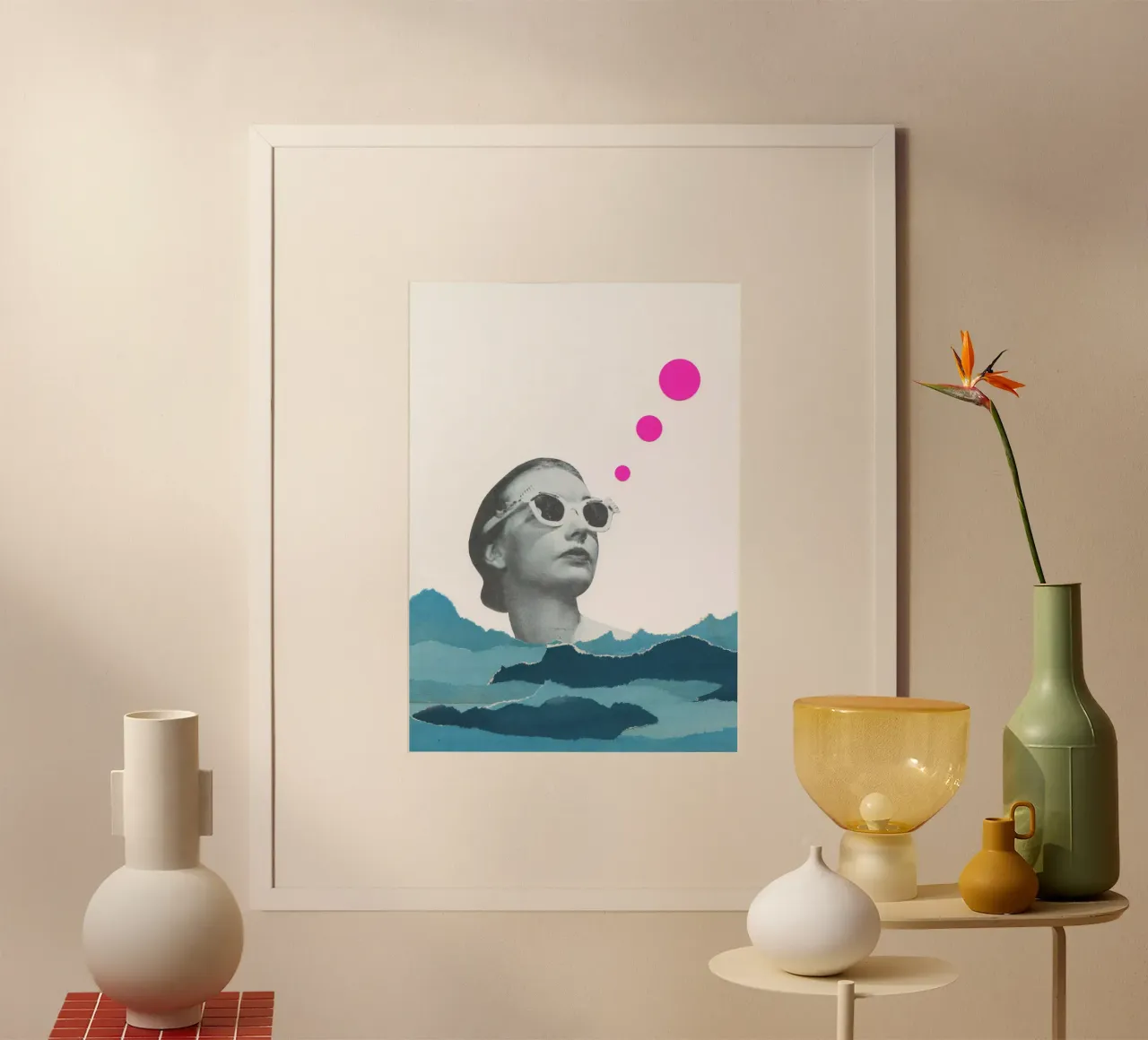 Catturare i raggi poster con telaio in legno da Cassia Beck Collage