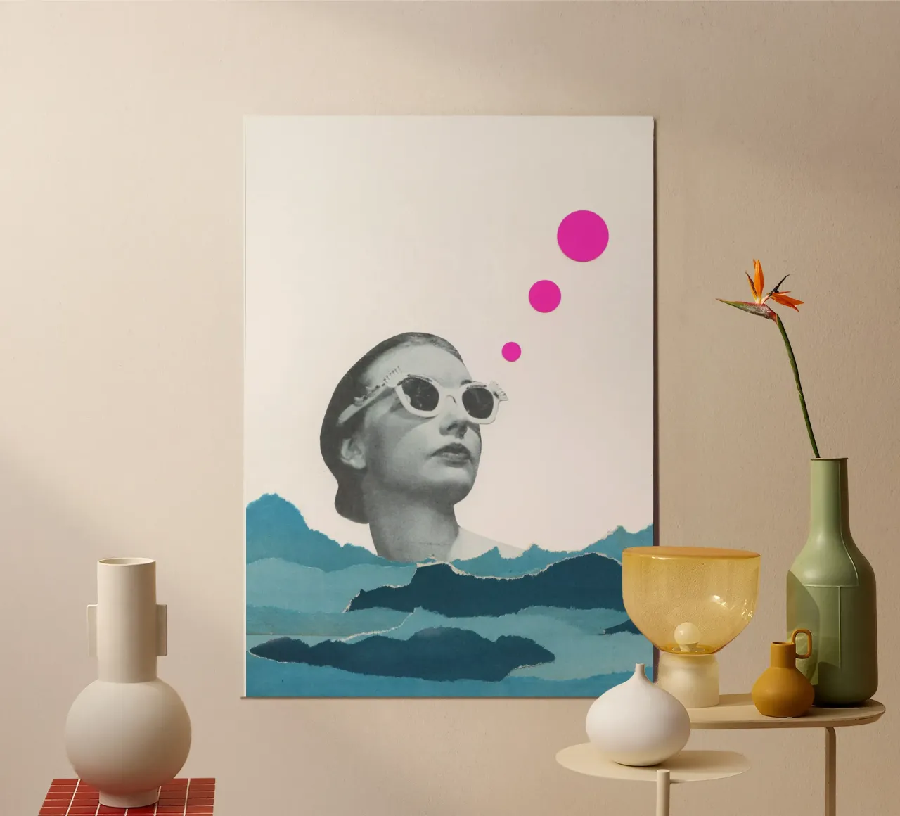Catturare i raggi poster con telaio in legno da Cassia Beck Collage