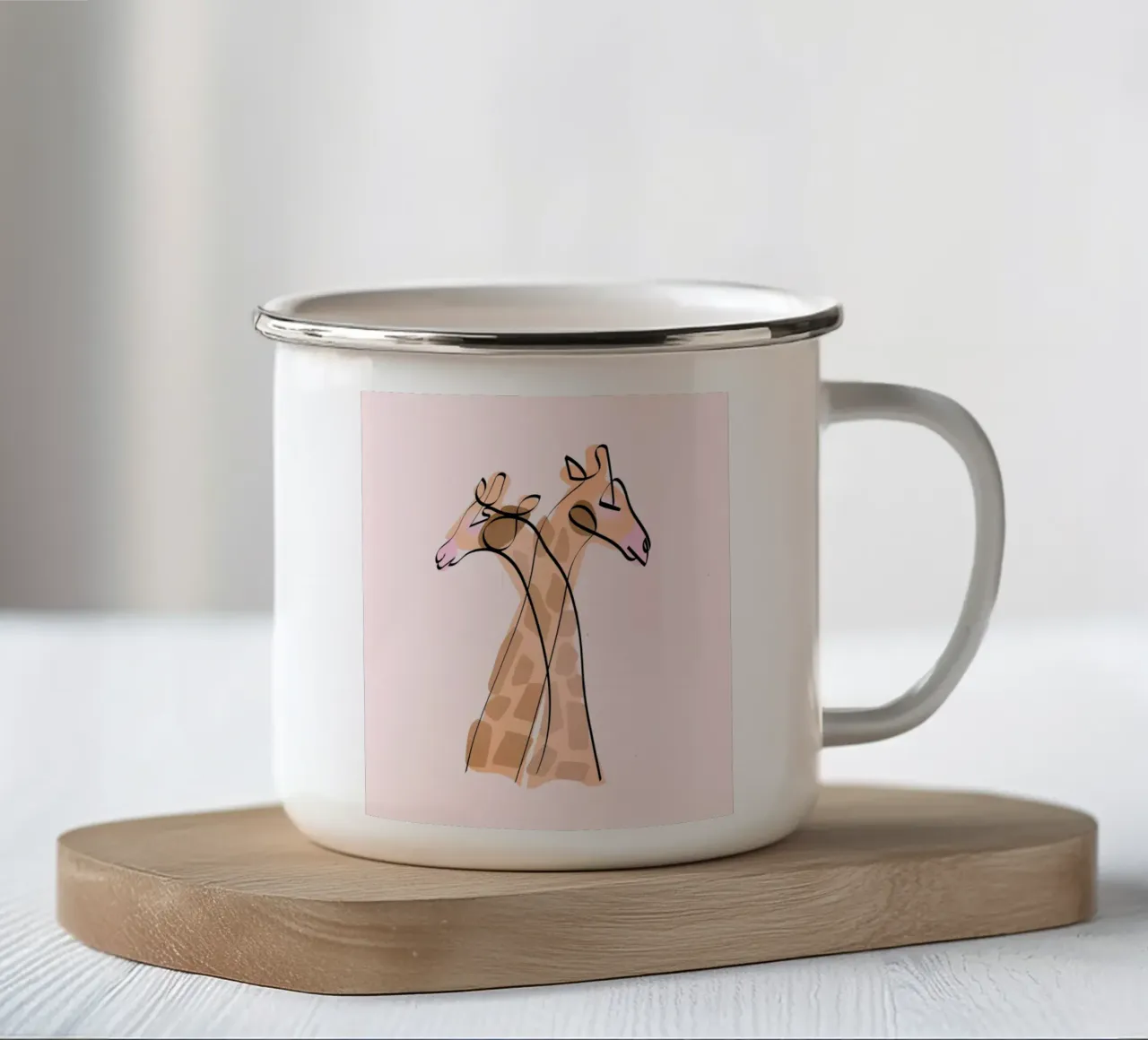 twin giraffe tazza in smalto da scoten