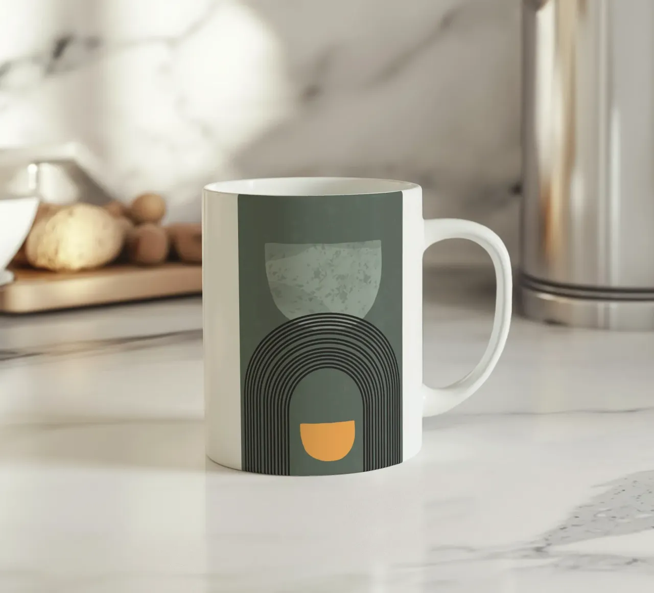 curve shape and line minimal Keramik Tasse von scoten