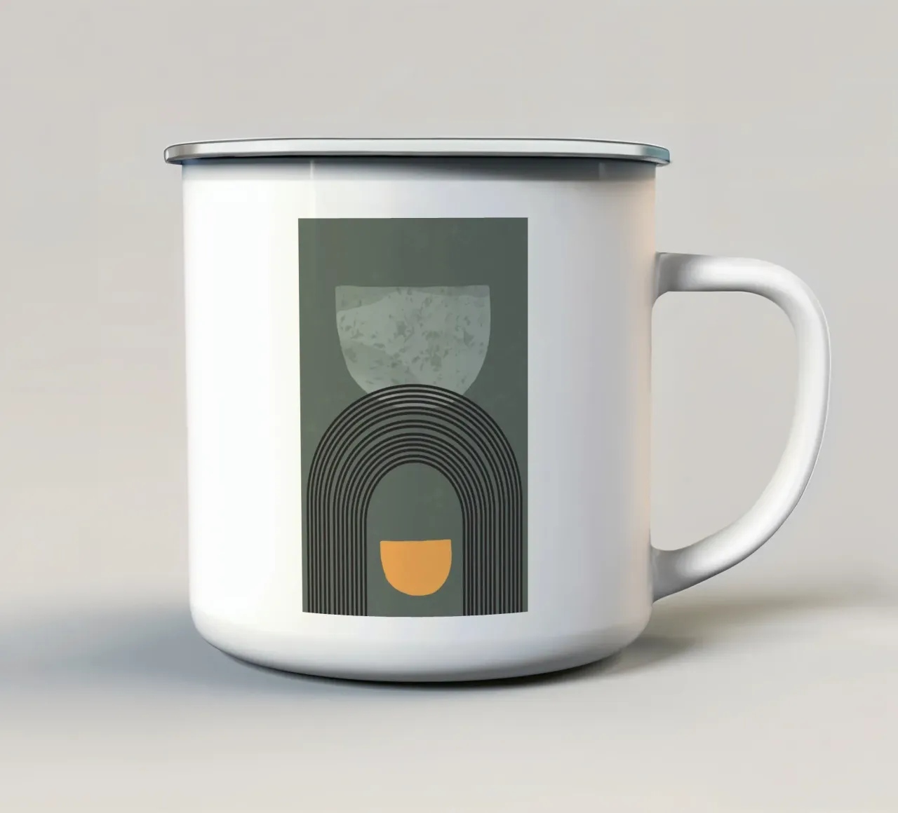 curve shape and line minimal Emaille Tasse von scoten
