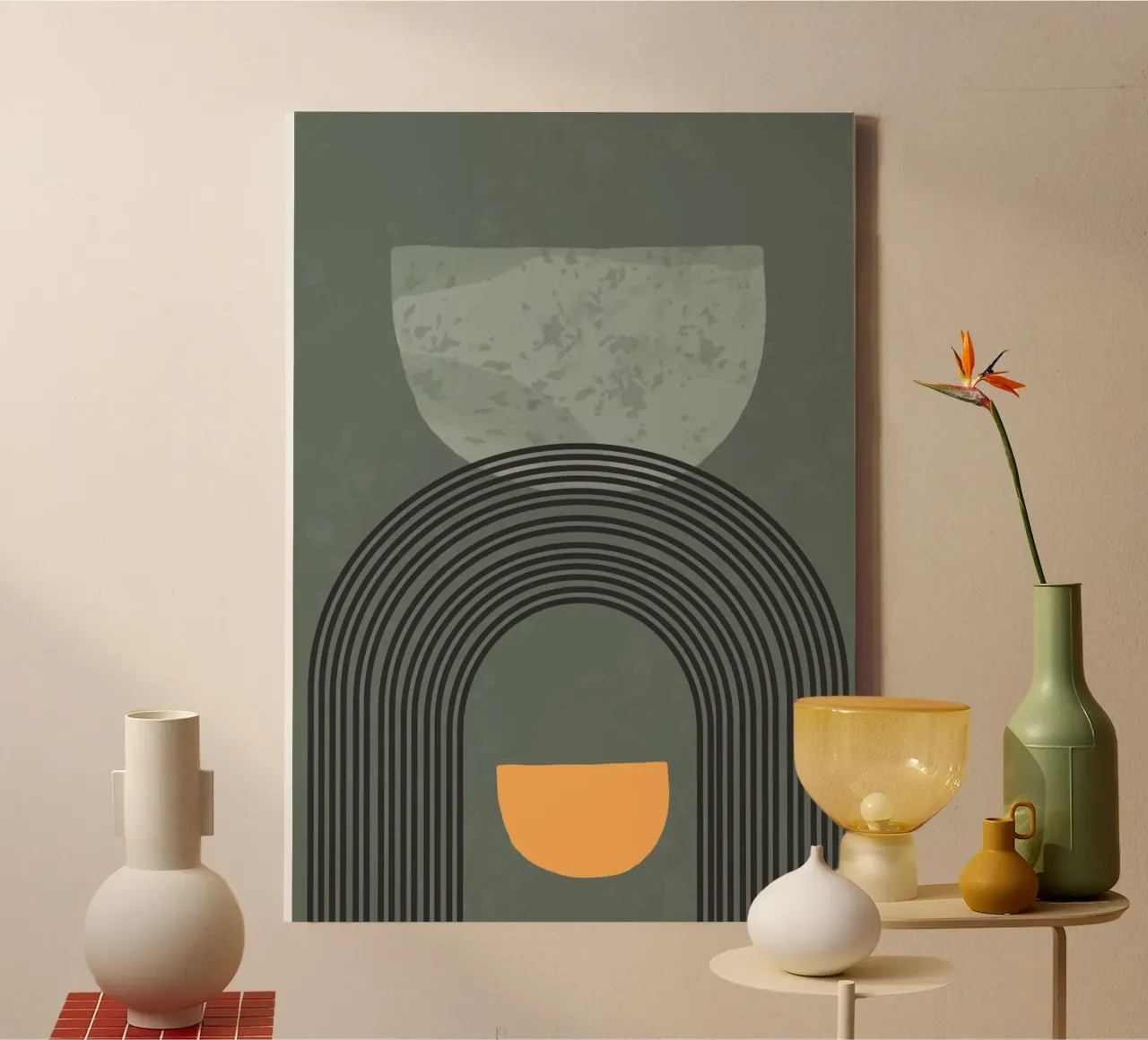 curve shape and line minimal canvas van scoten