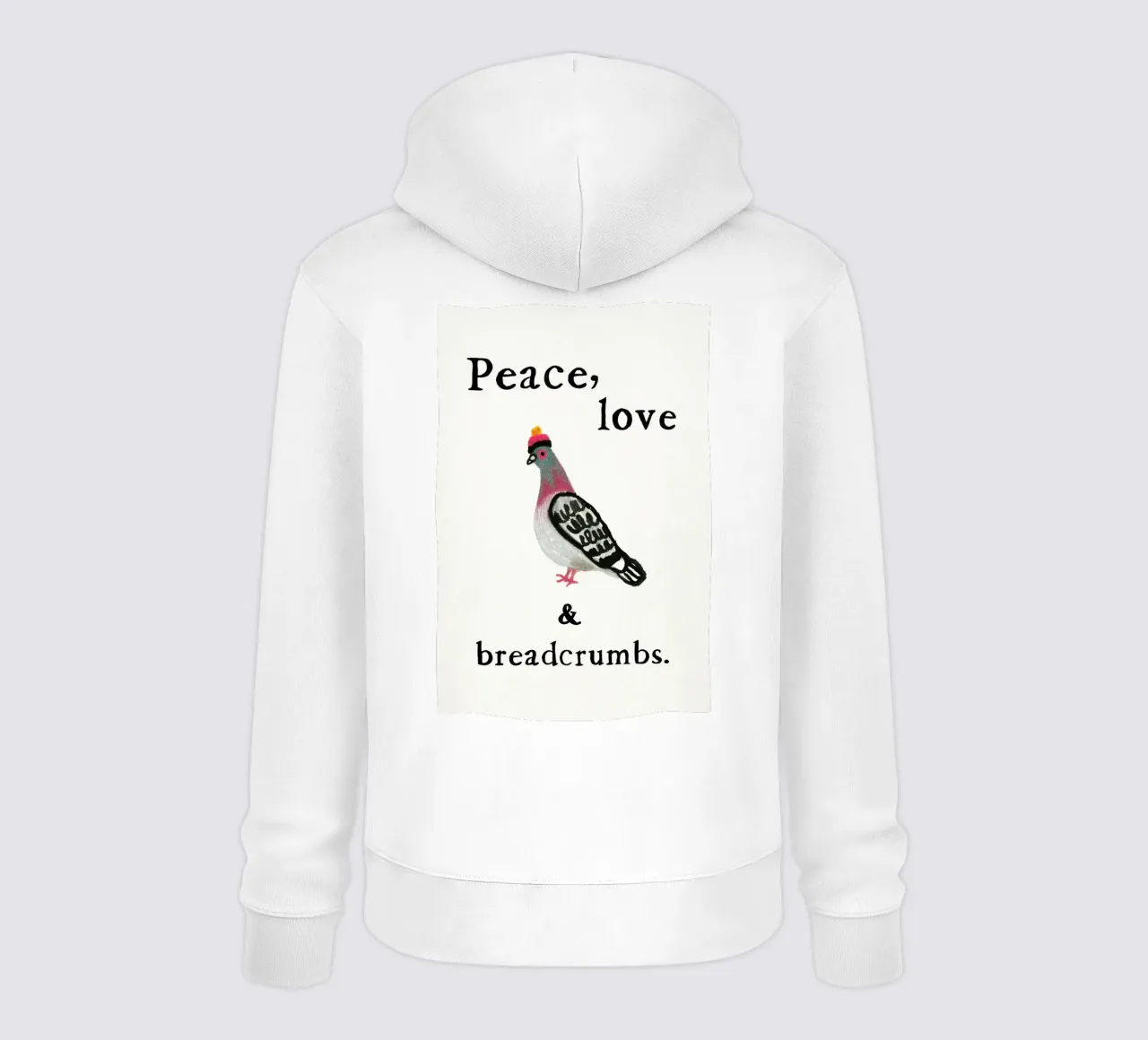 Dove Love - Pace, amore e briciole di pane felpa con cappuccio da Studio Mooodz