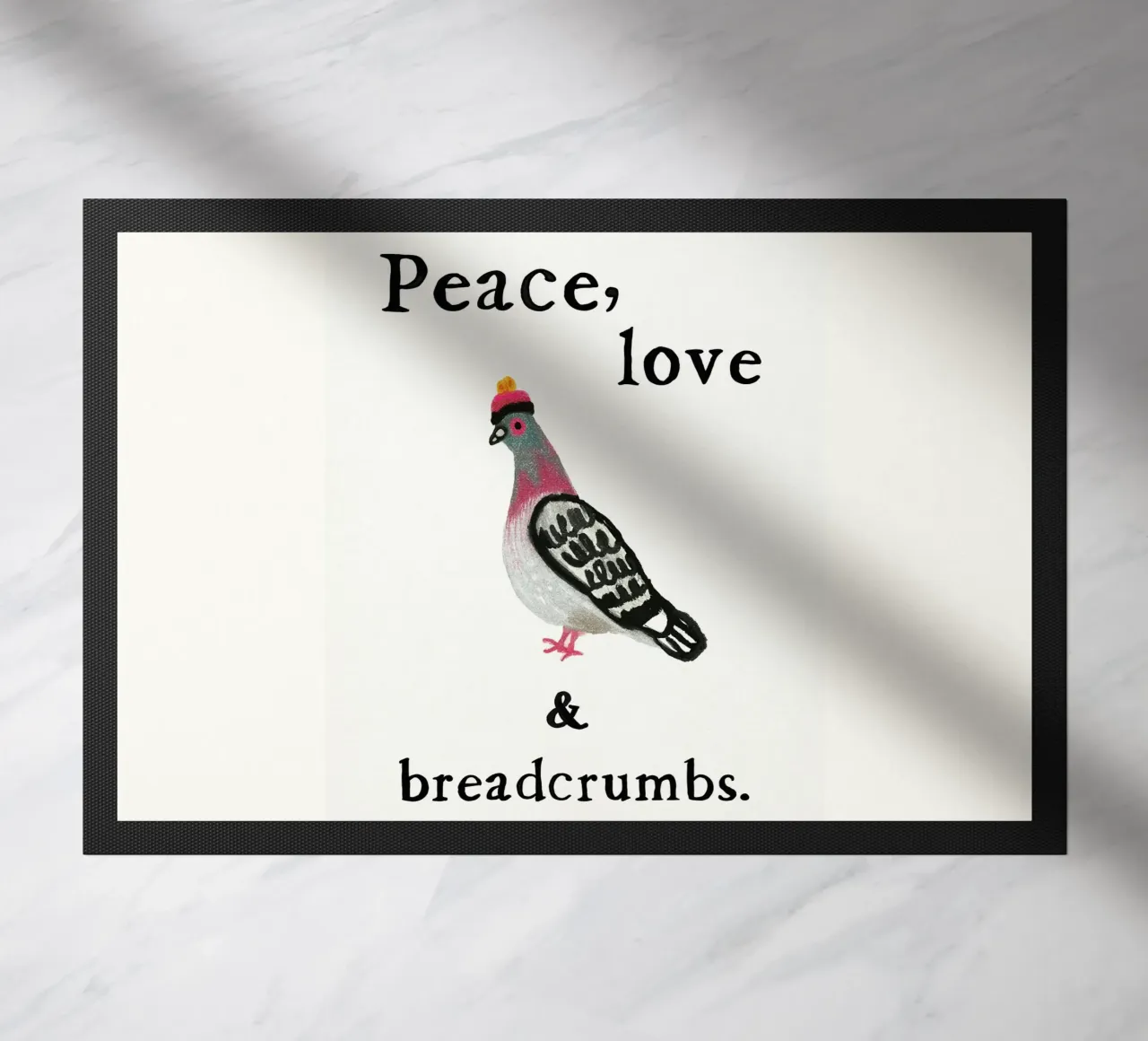 Dove Love - Pace, amore e briciole di pane zerbino da Studio Mooodz
