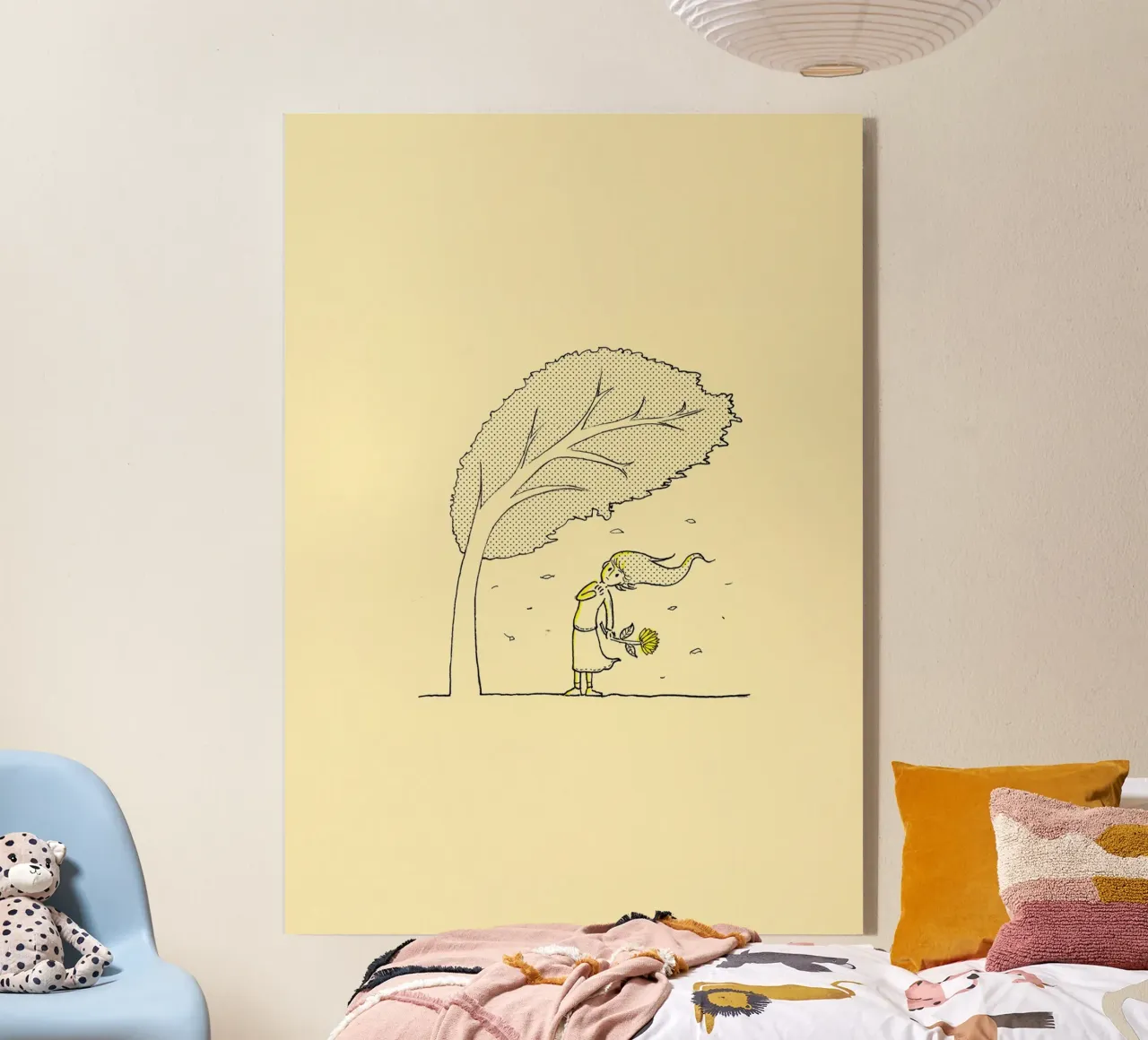 wind through tree and girl plexiglass da scoten