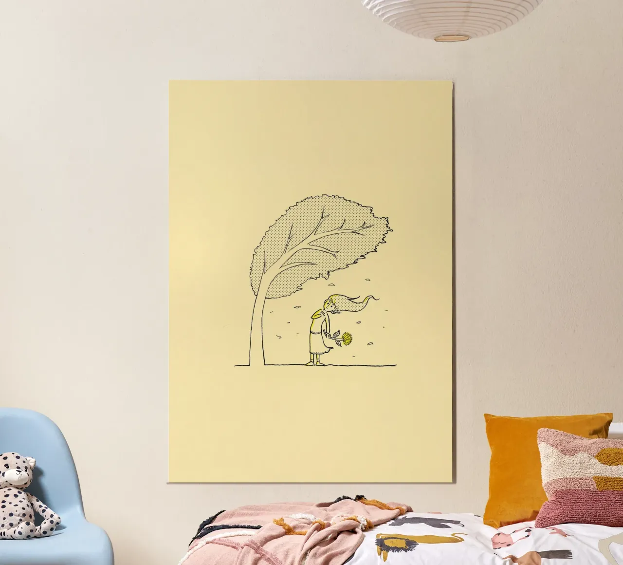 wind through tree and girl alluminio dibond da scoten