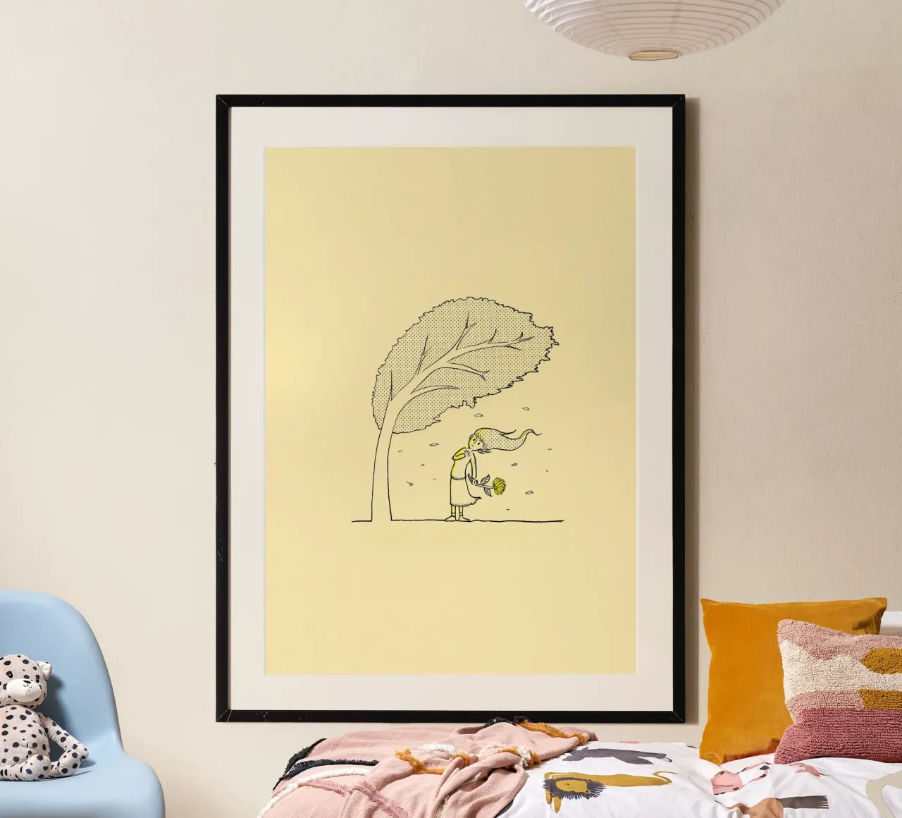 wind through tree and girl carta hahnemühle da scoten