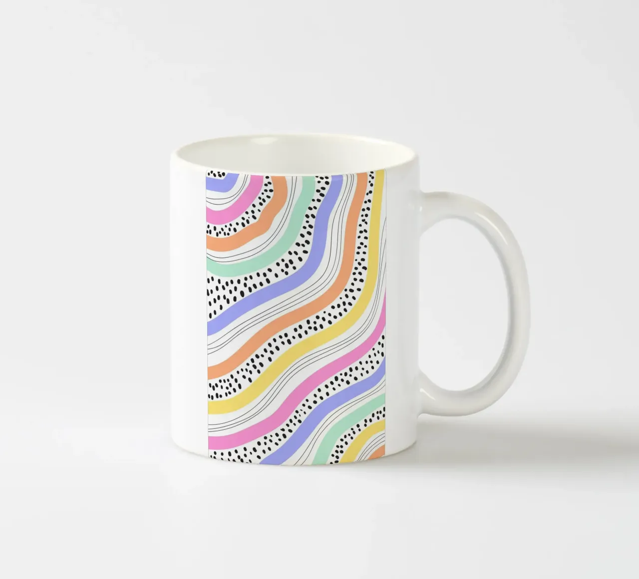 curve color and dot taza de cerámica de scoten