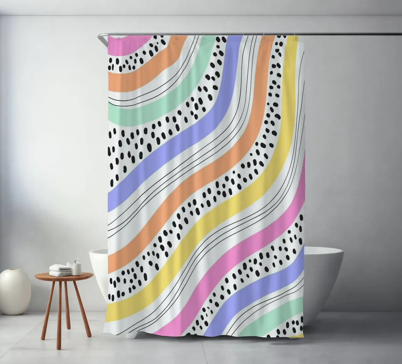 curve color and dot douchegordijn van scoten
