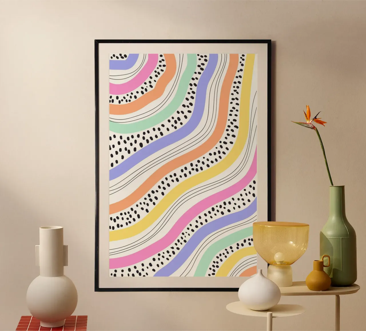 curve color and dot poster da scoten