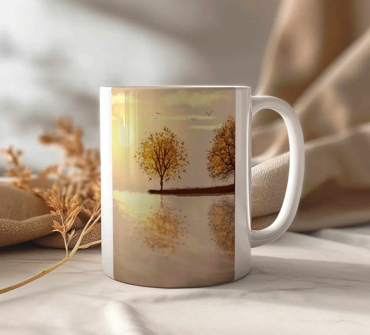tree reflect in the sunlight tazza in ceramica da scoten