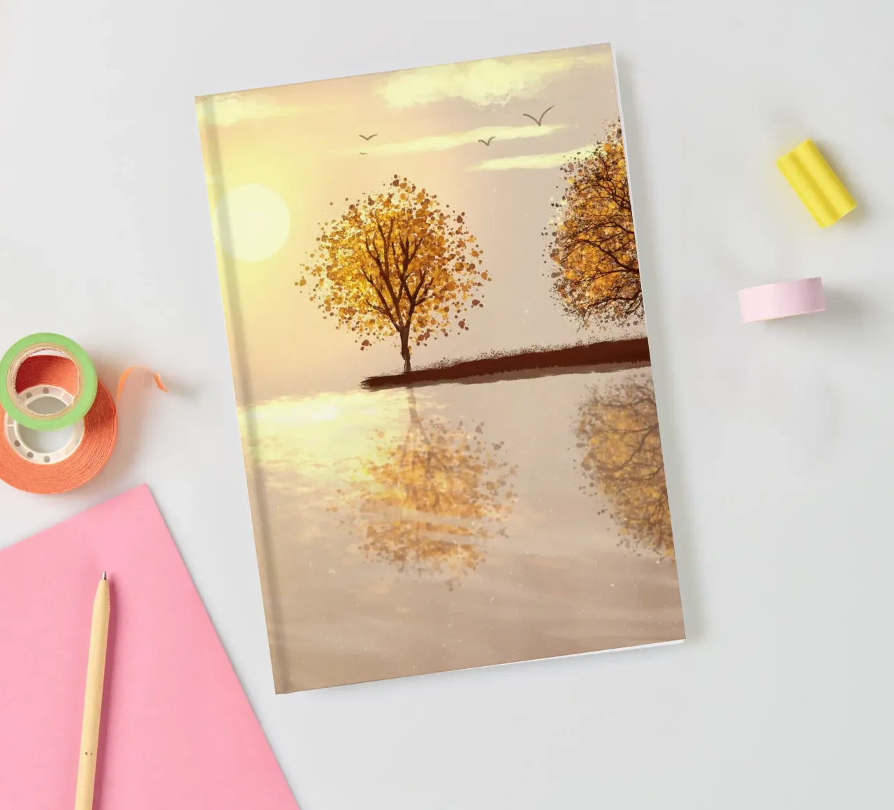 tree reflect in the sunlight notebook by scoten