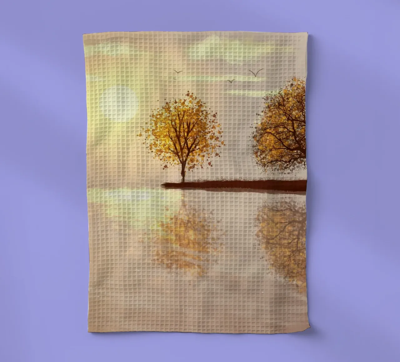 tree reflect in the sunlight canovaccio da cucina da scoten