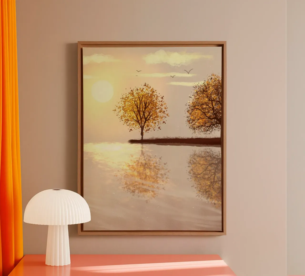 tree reflect in the sunlight canvas van scoten