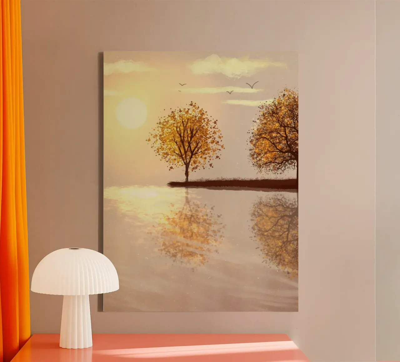 tree reflect in the sunlight canvas van scoten