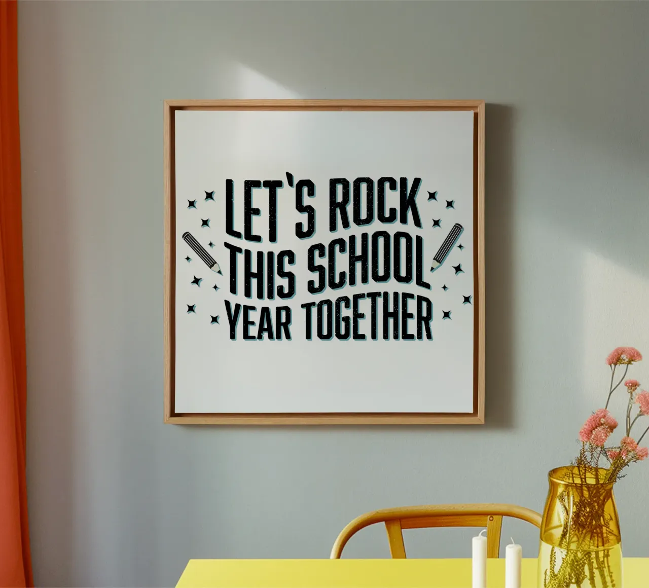 Affrontiamo insieme questo anno scolastico tela con Cornice a cassetta da CalliLetters