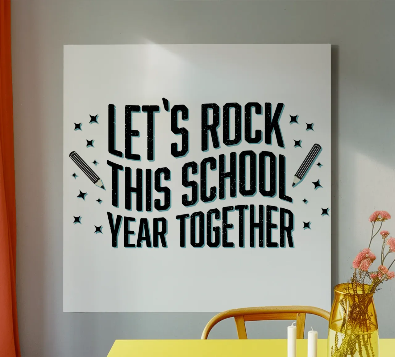 Affrontiamo insieme questo anno scolastico tela con Cornice a cassetta da CalliLetters