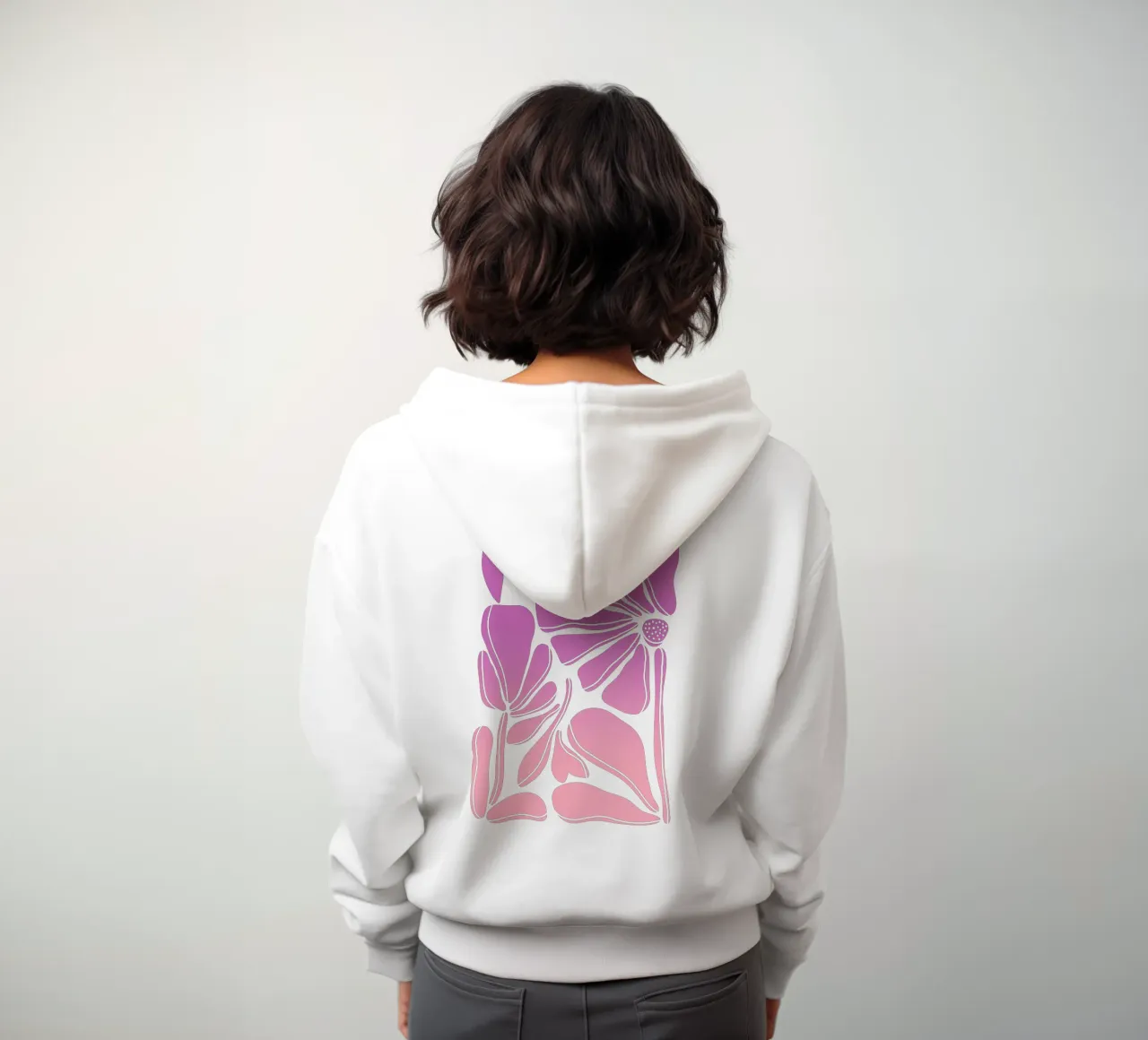 Blumen gradient pink felpa con cappuccio da BAINAI STYLE