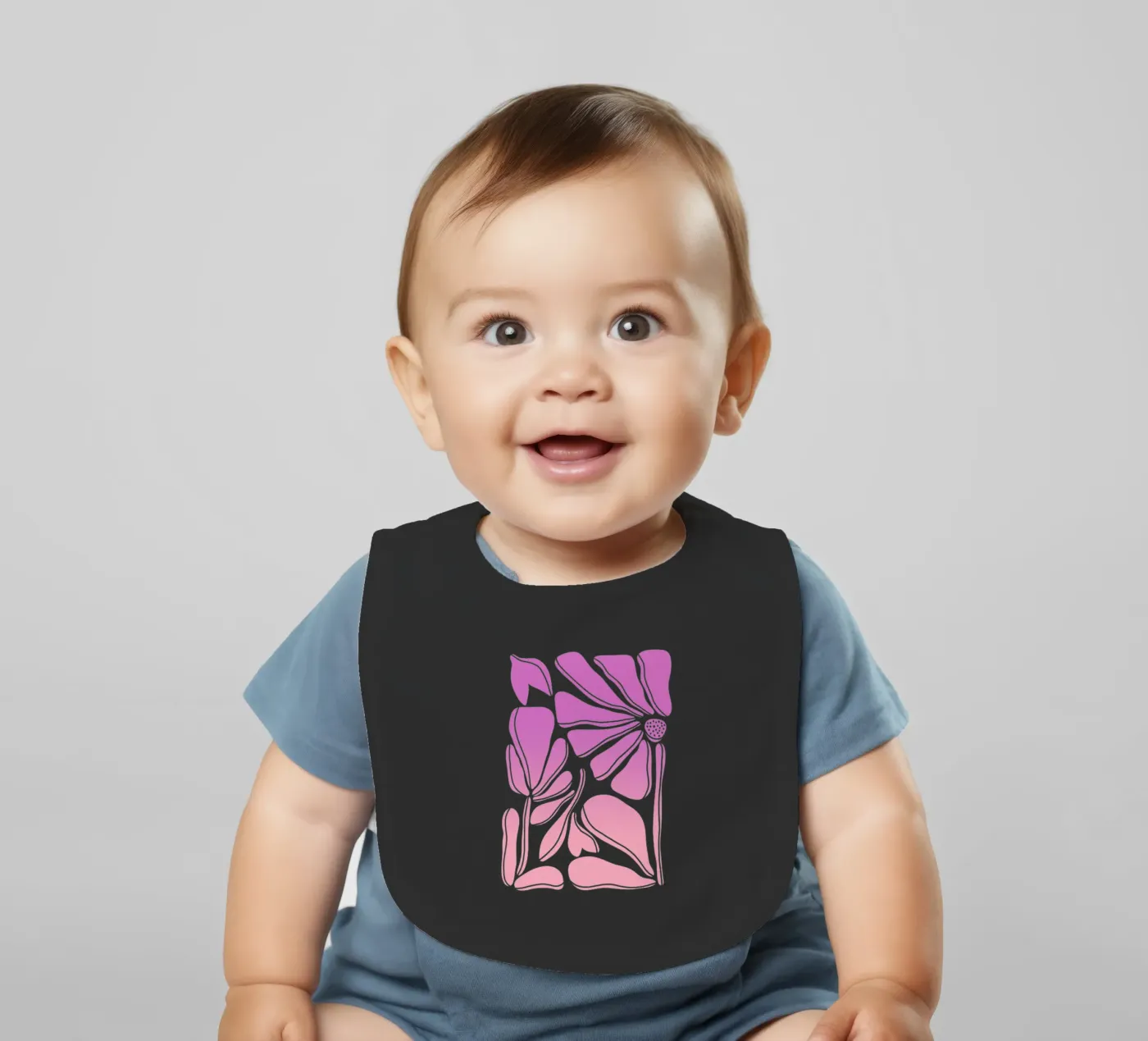 Blumen gradient pink Babylätzchen von BAINAI HOME