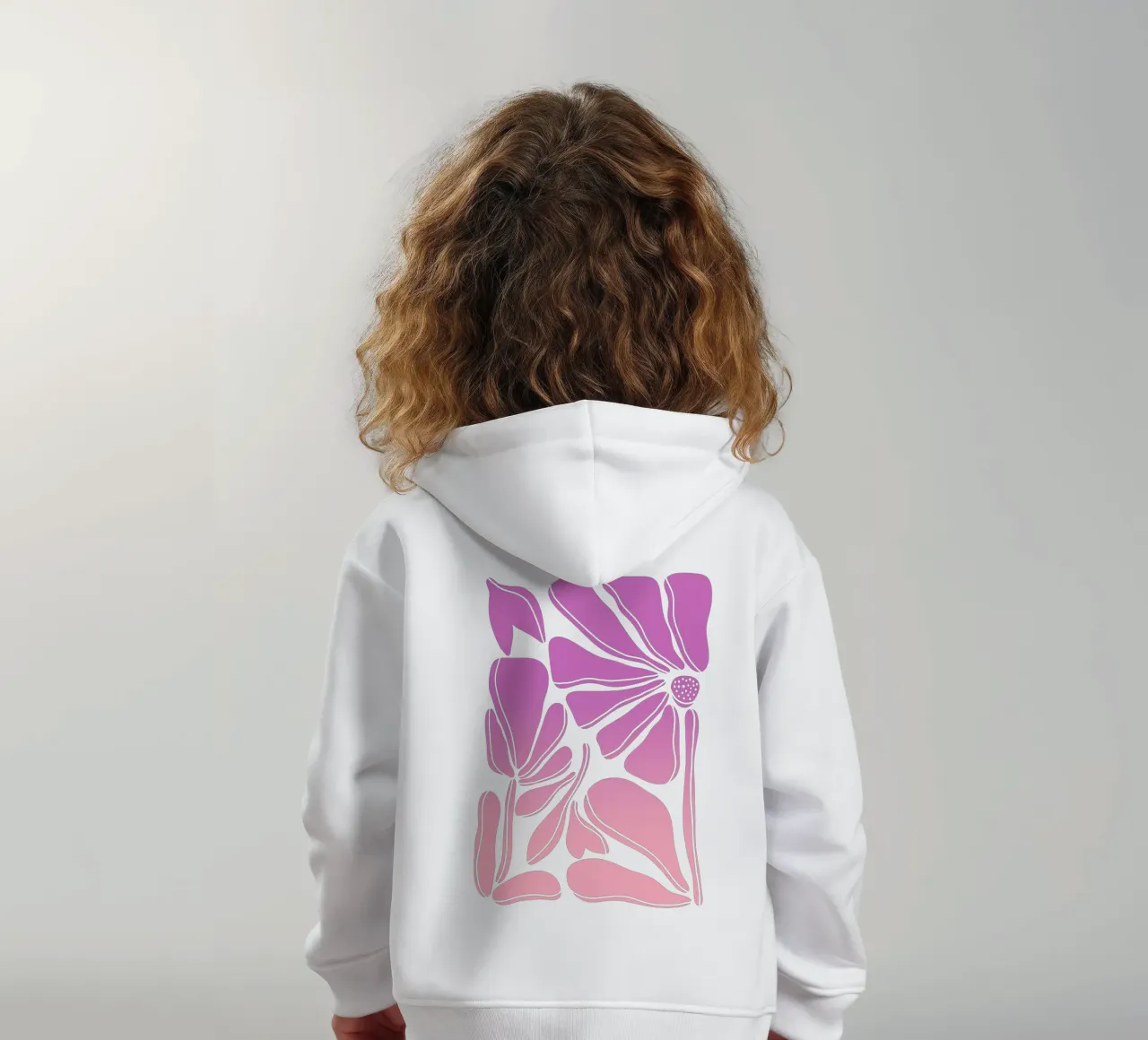Blumen gradient pink felpa bambino con cappuccio da BAINAI STYLE