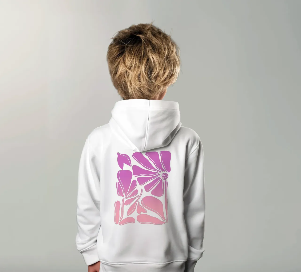 Blumen gradient pink felpa bambino con cappuccio da BAINAI STYLE