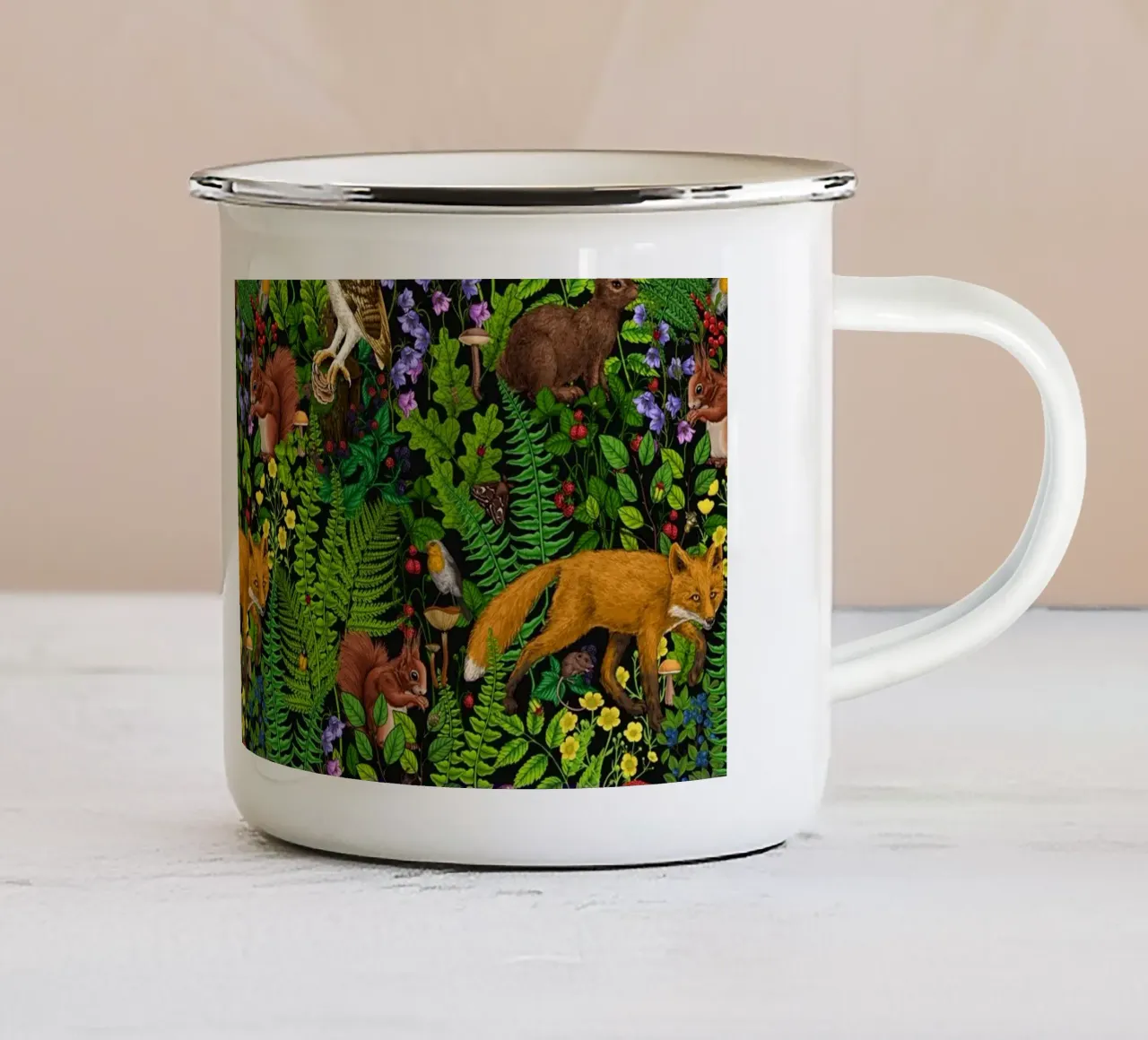 Vita nella foresta tazza in smalto da Painted Nature