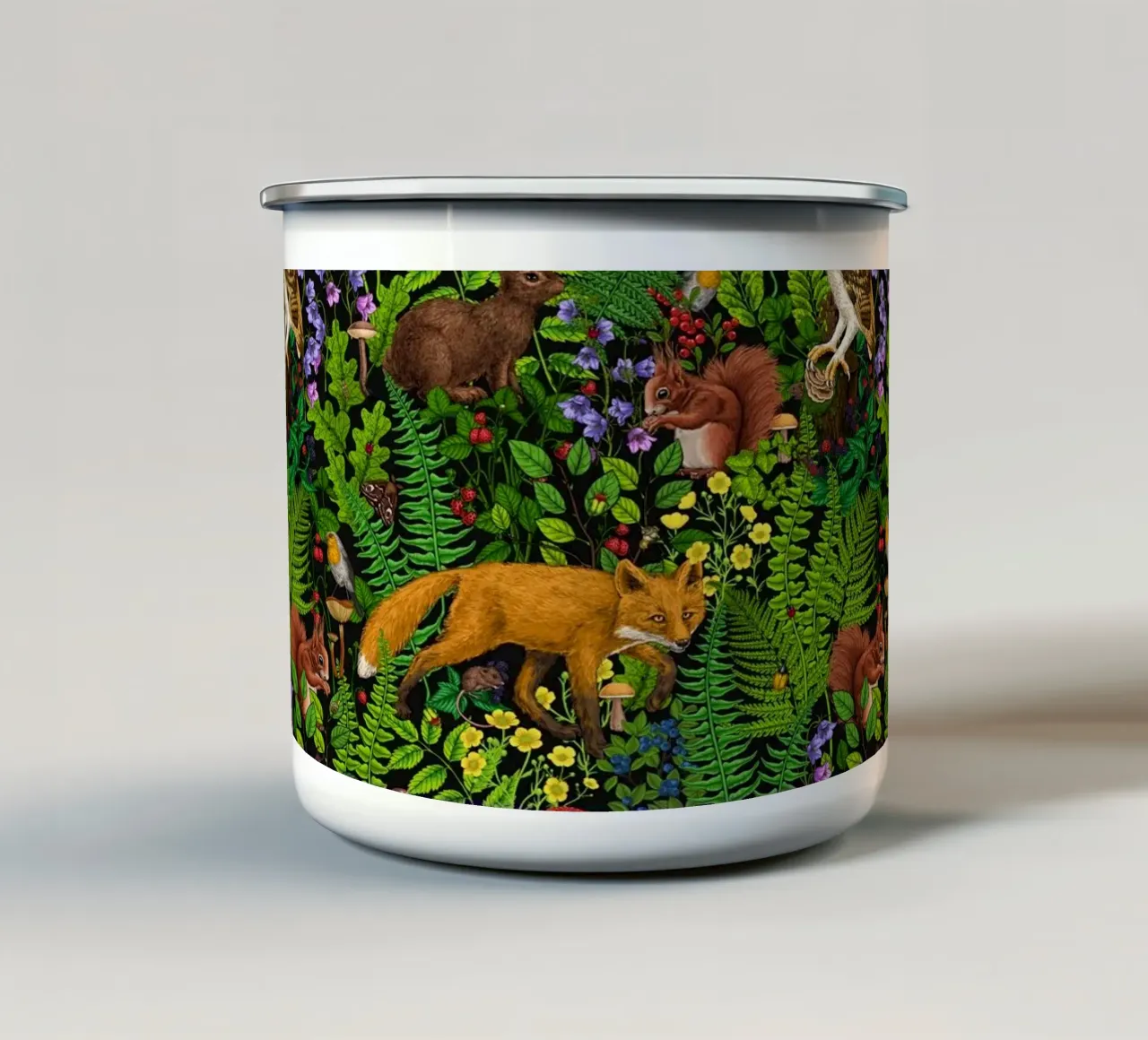 Vita nella foresta tazza in smalto da Painted Nature