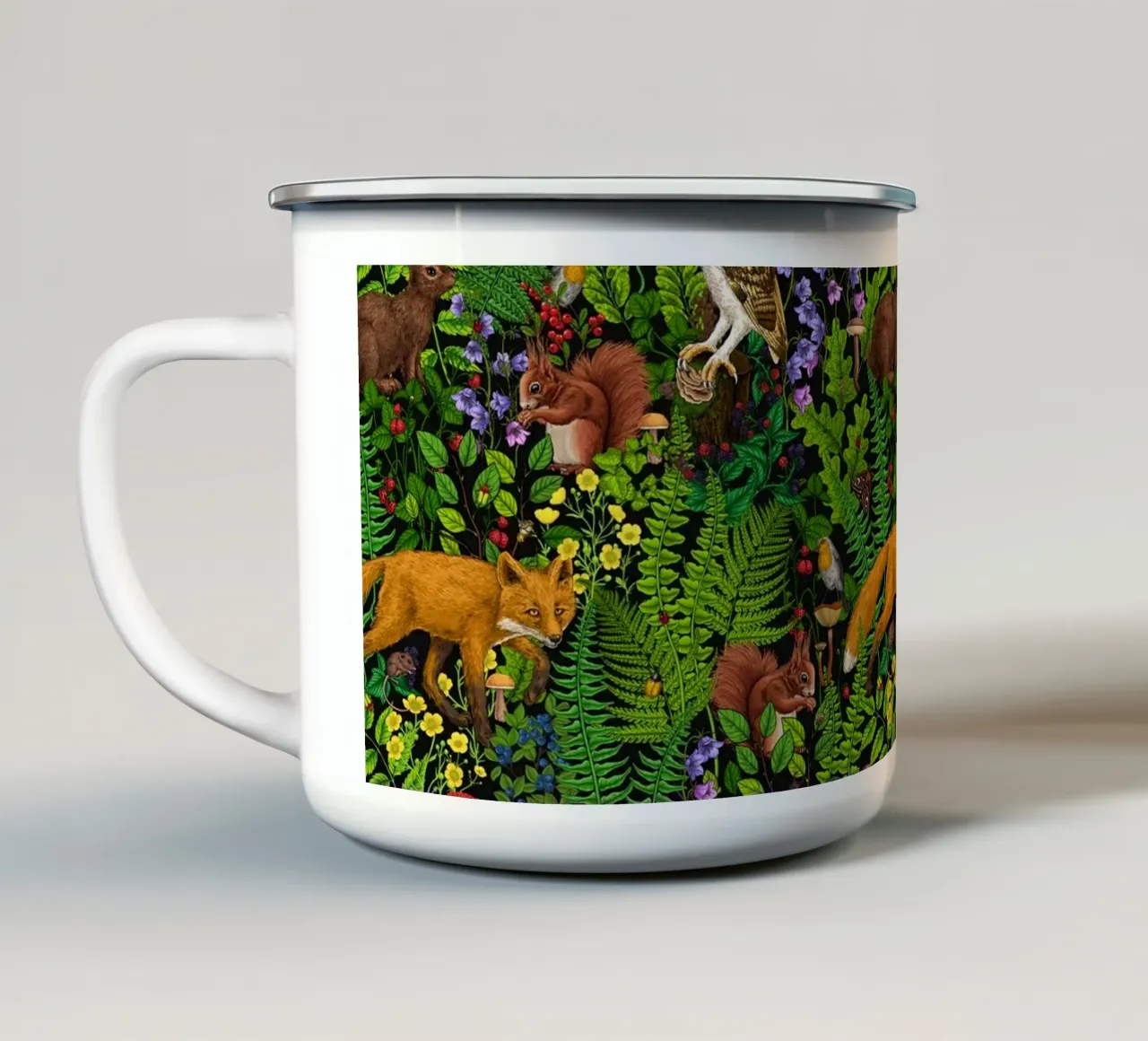 Vita nella foresta tazza in smalto da Painted Nature