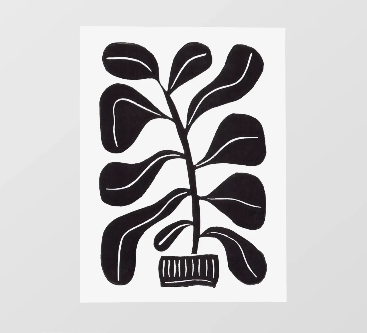 Alisa Galitsyna - Linocut Houseplant pellicola backlit da The Artcircle